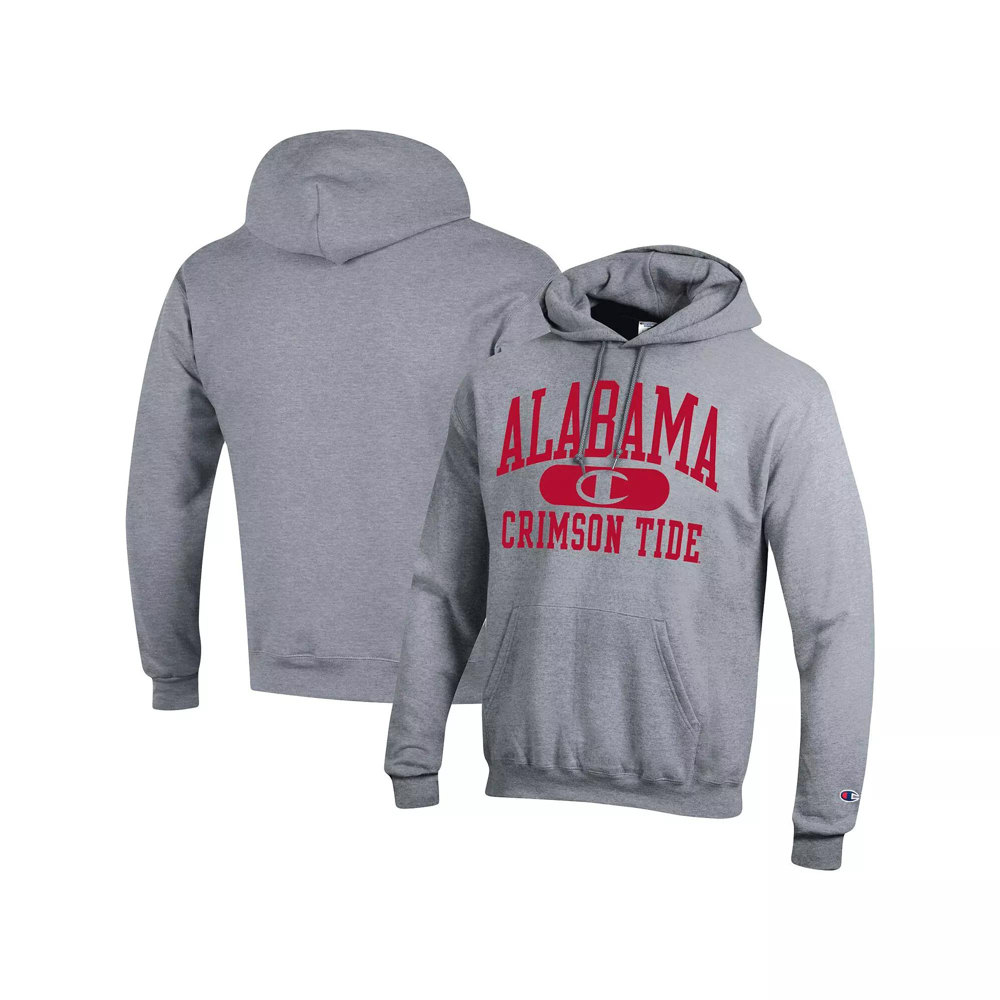 Men's Champion Heather Gray Alabama Crimson Tide Arch Pill Pullover Hoodie,  Product Image