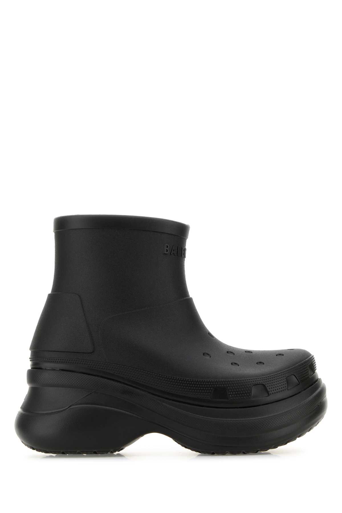 BALENCIAGA Black Crocs Edition Rubber Boots In 1000 Product Image