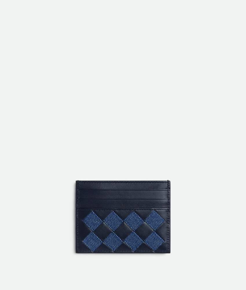 Women's Intrecciato Credit Card Case in Abyss / Indigo Product Image