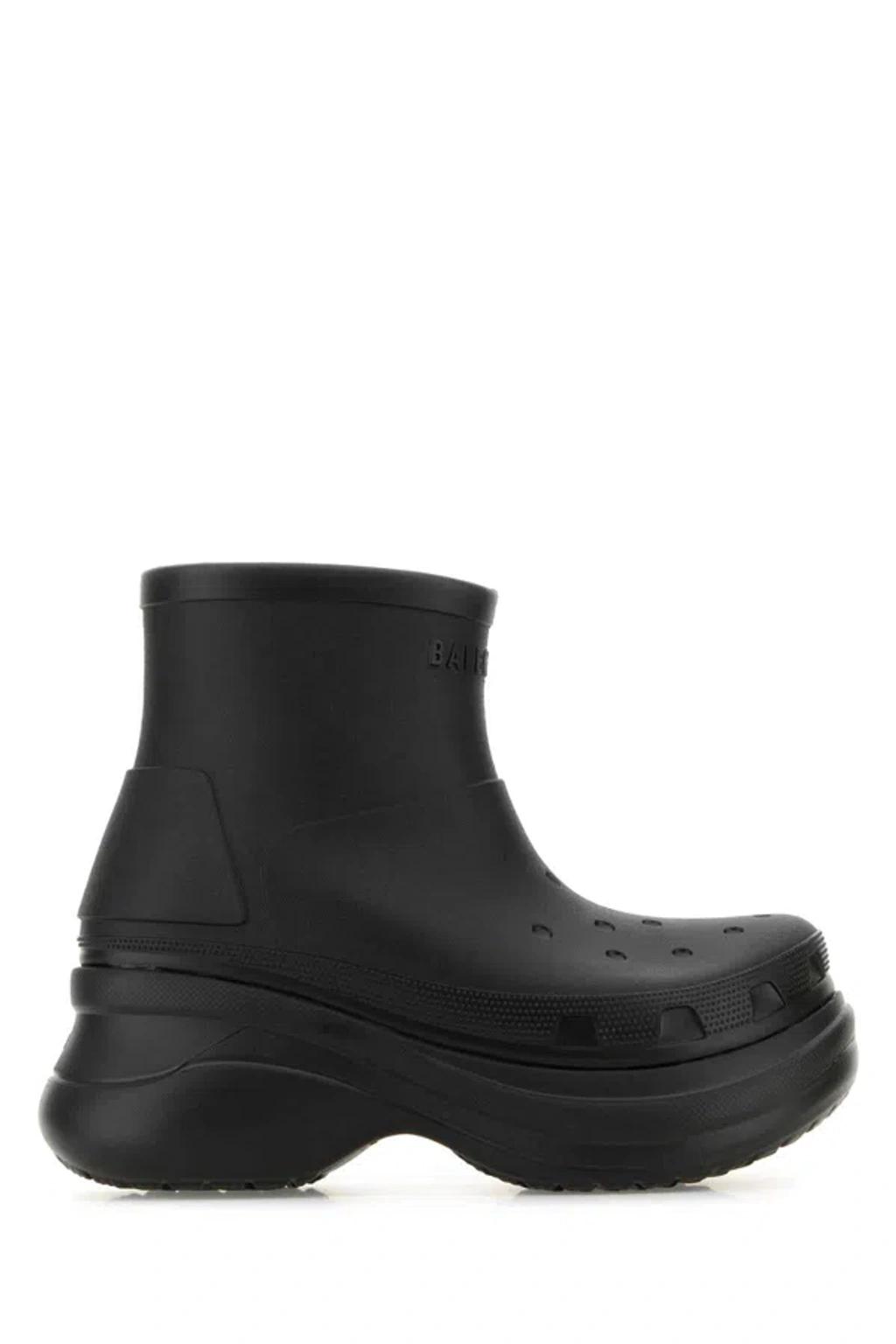BALENCIAGA Black Crocs Edition Rubber Boots In 1000 Product Image