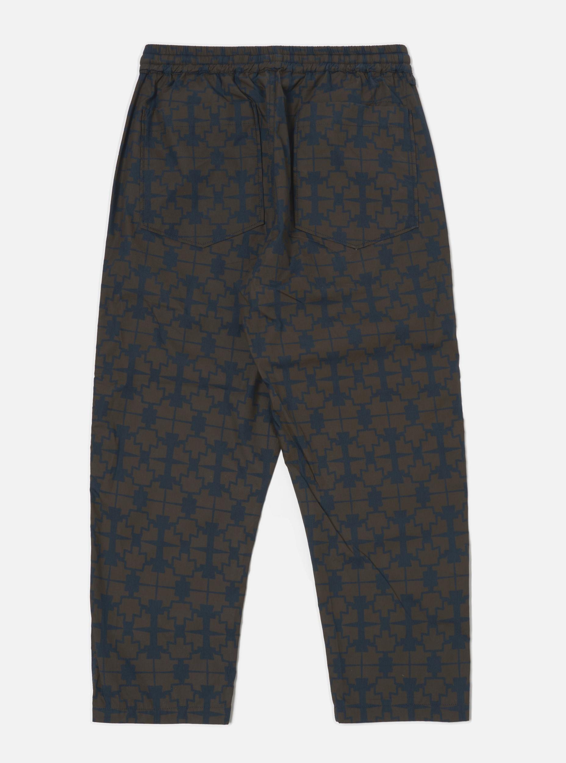 Universal Works Hi Water Trouser in Navy Mitla Print Cotton Product Image