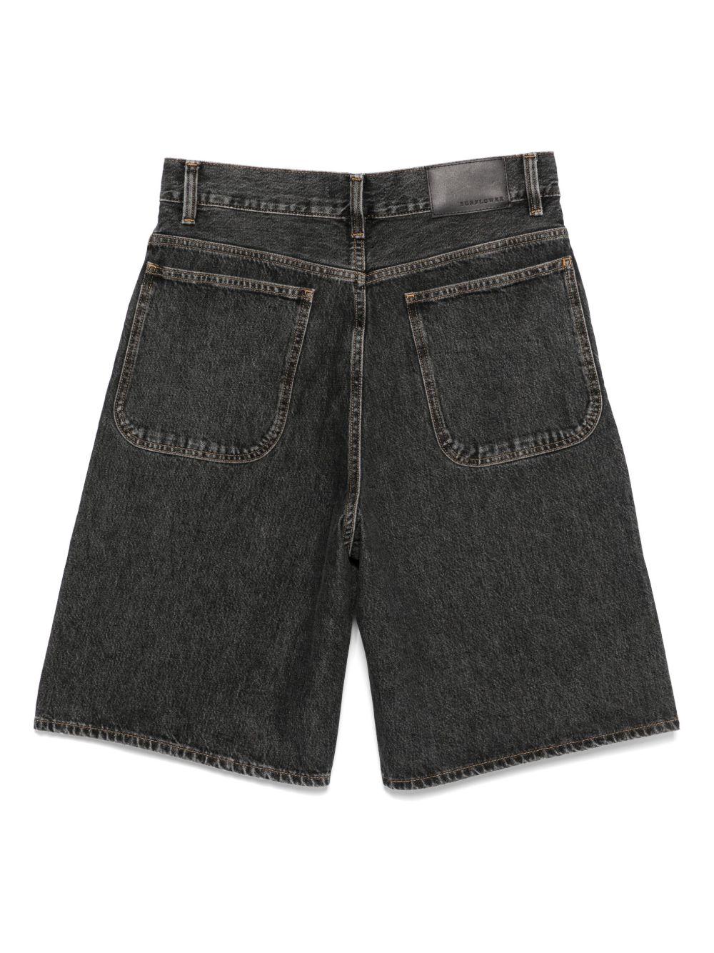 stonewashed denim shorts Product Image