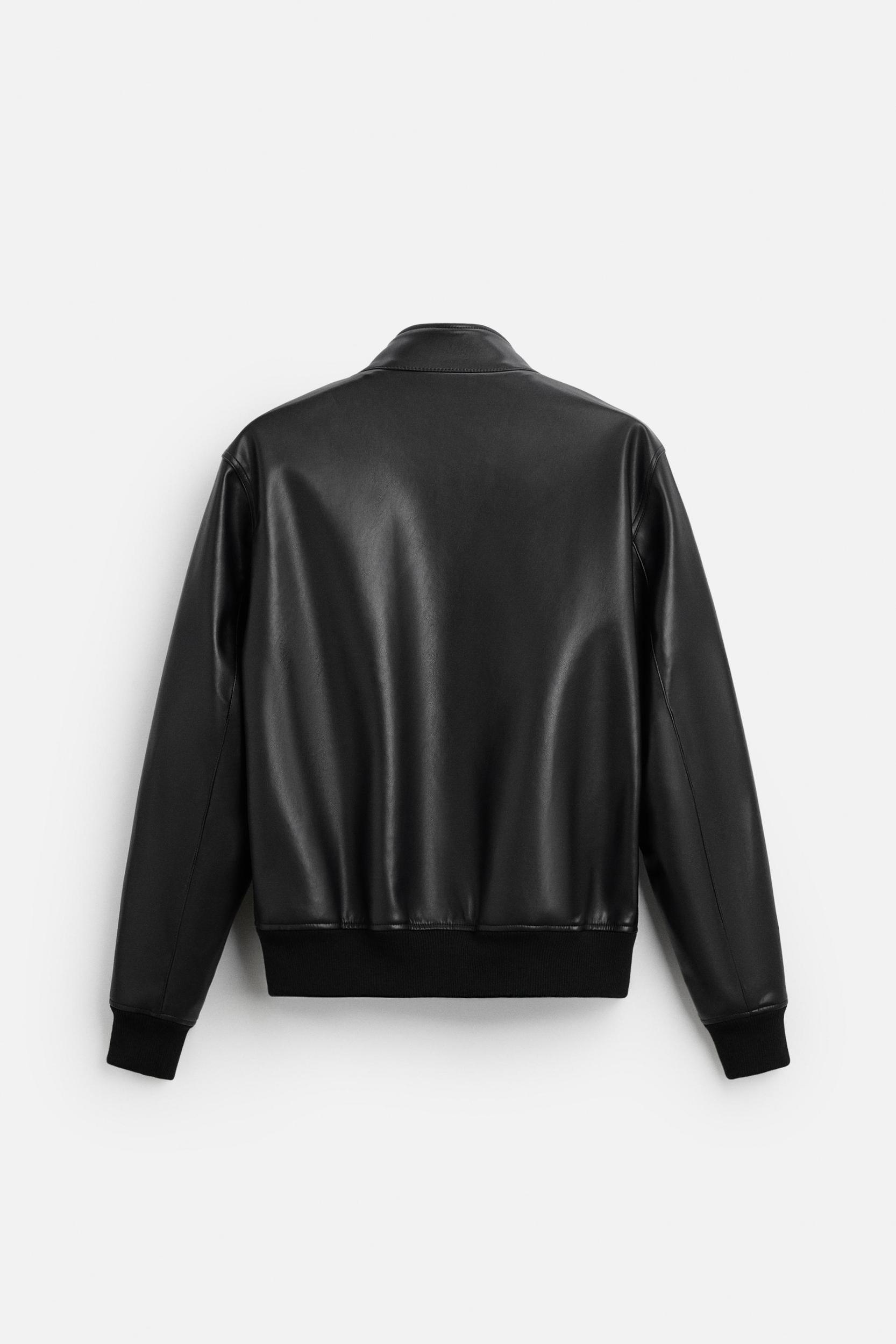 FAUX LEATHER BOMBER JACKET Product Image