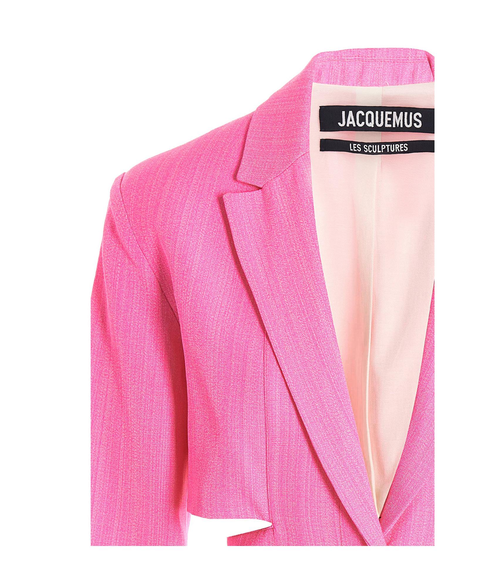 JACQUEMUS Bari Cutout Single-breasted Mini Blazer Dress In Pink Product Image