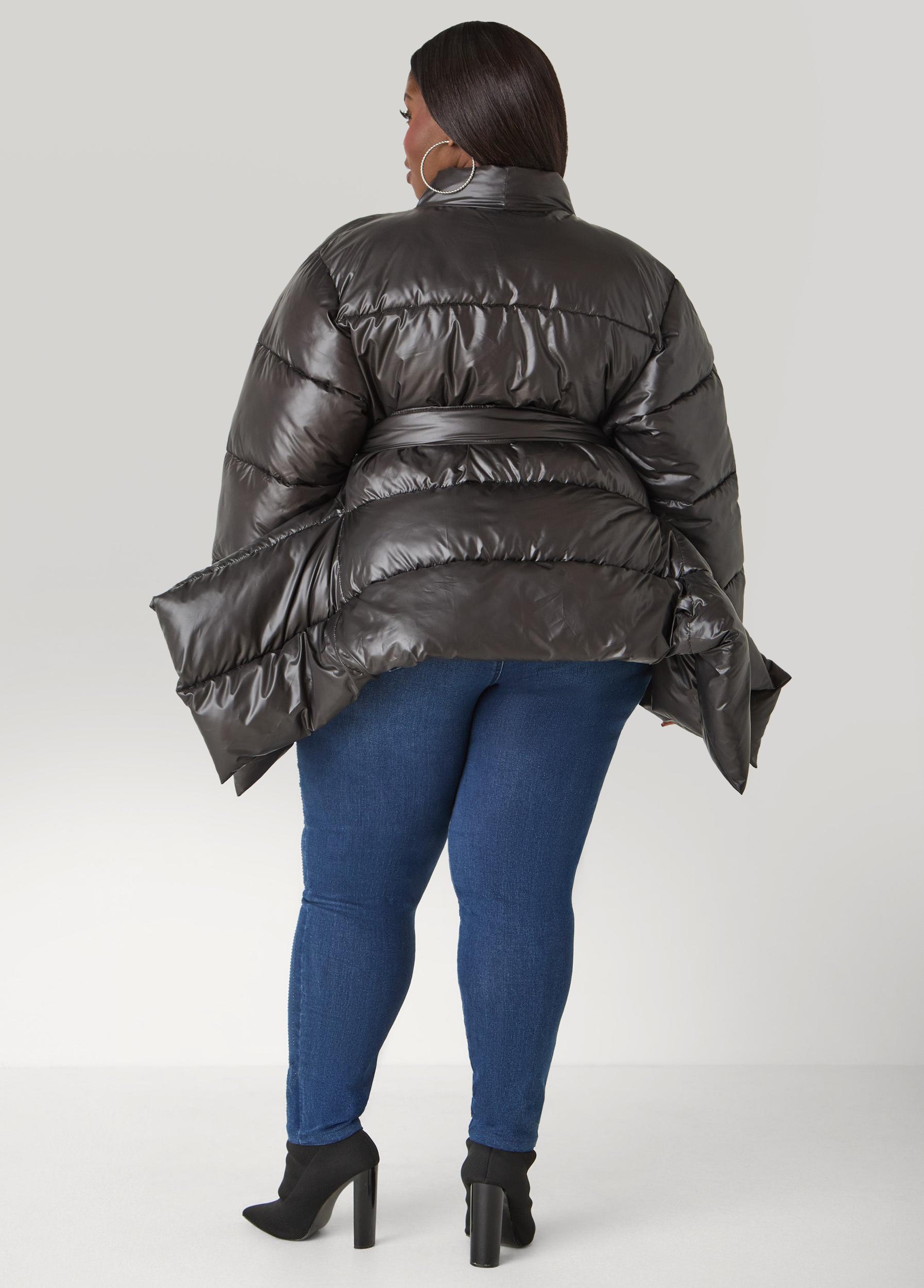 Asymmetric Belted Puffer Jacket Product Image
