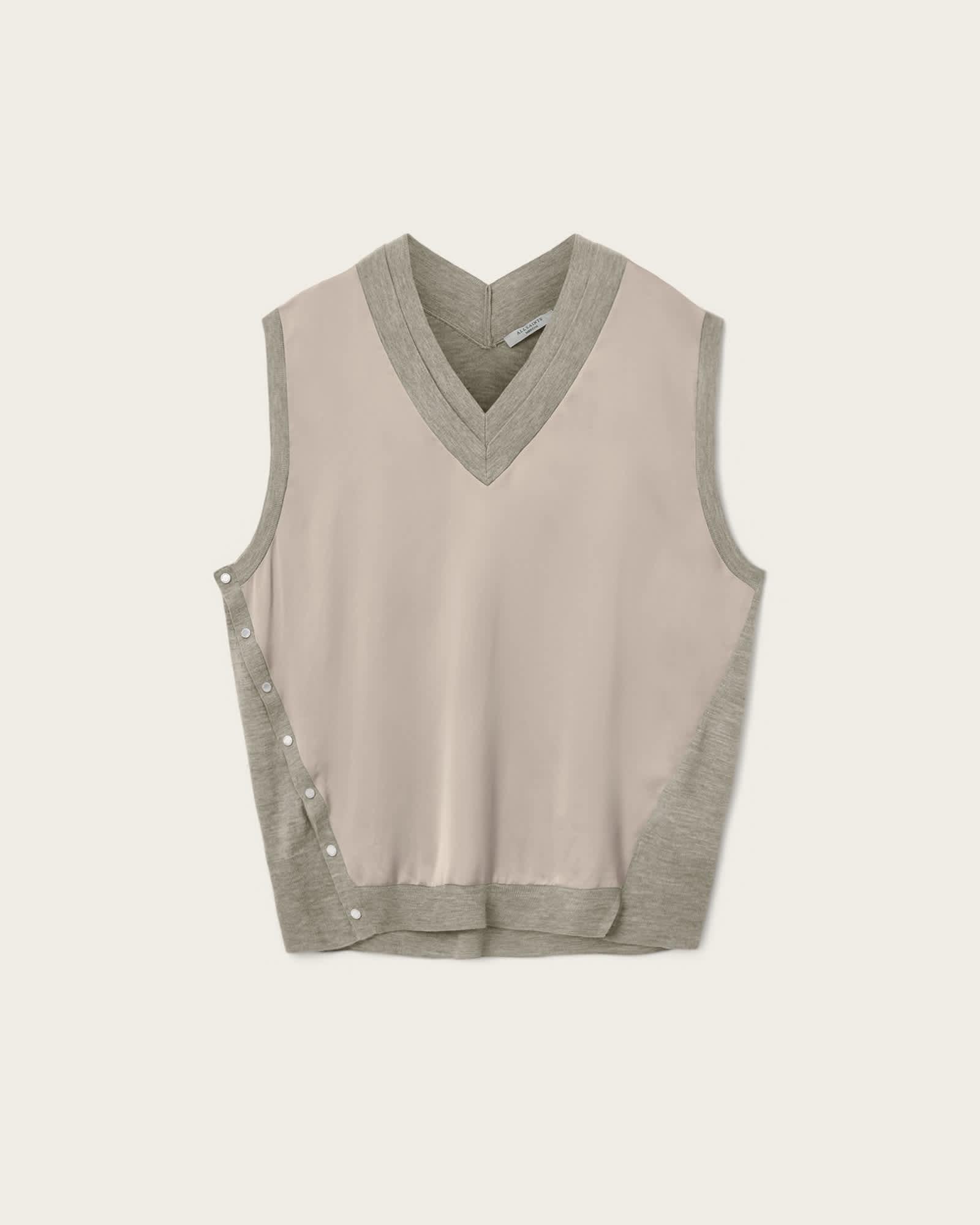 Bern Studded Wool Tank TAUPE GREY | ALLSAINTS US Product Image