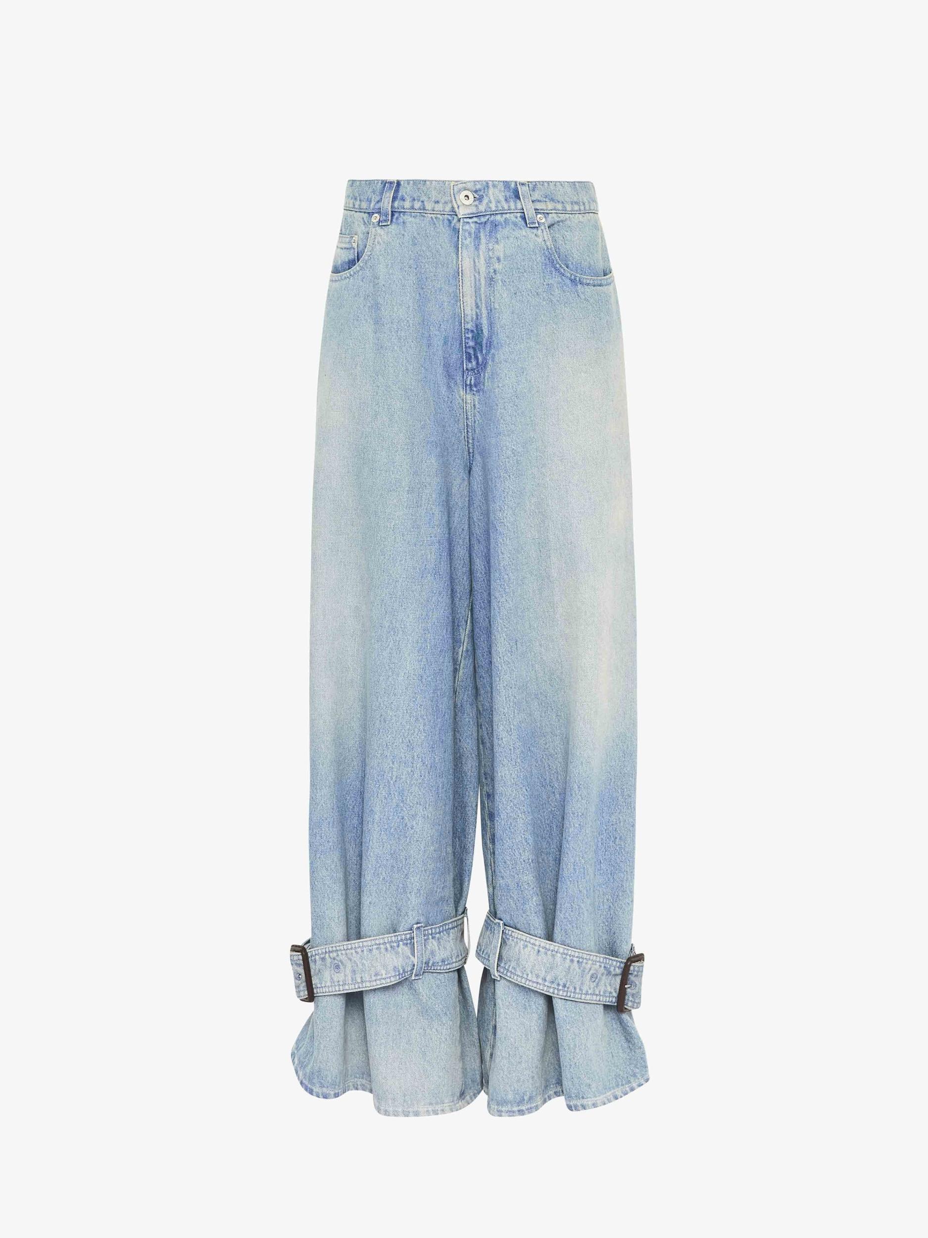 BUCKLED CUFF DENIM JEANS Product Image