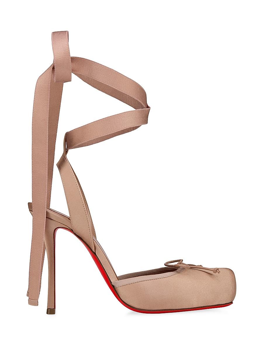 Womens Cassia Lace Up 100MM Satin Pumps Product Image