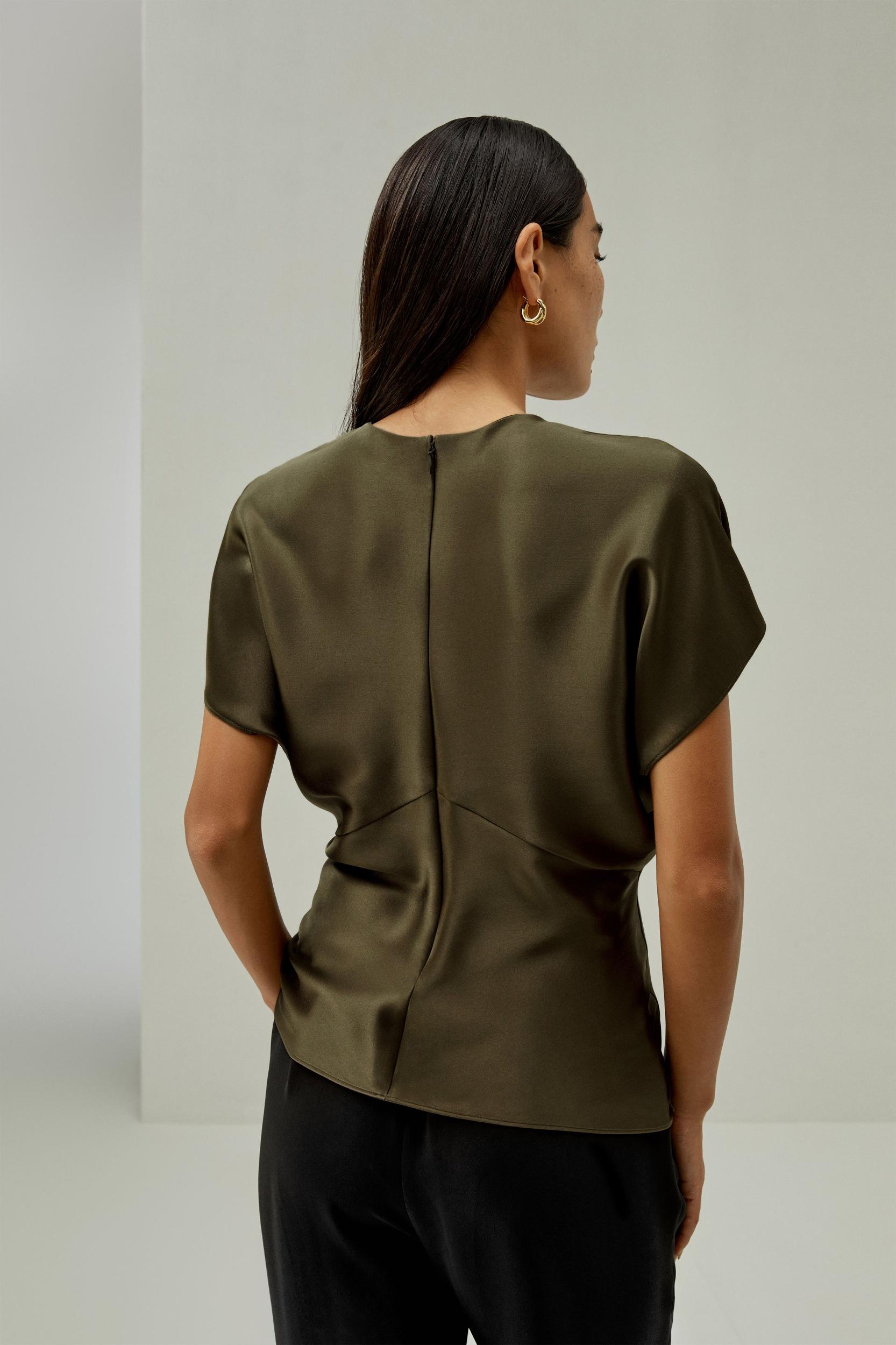 Short Batwing Sleeve Silk Contour Top Product Image