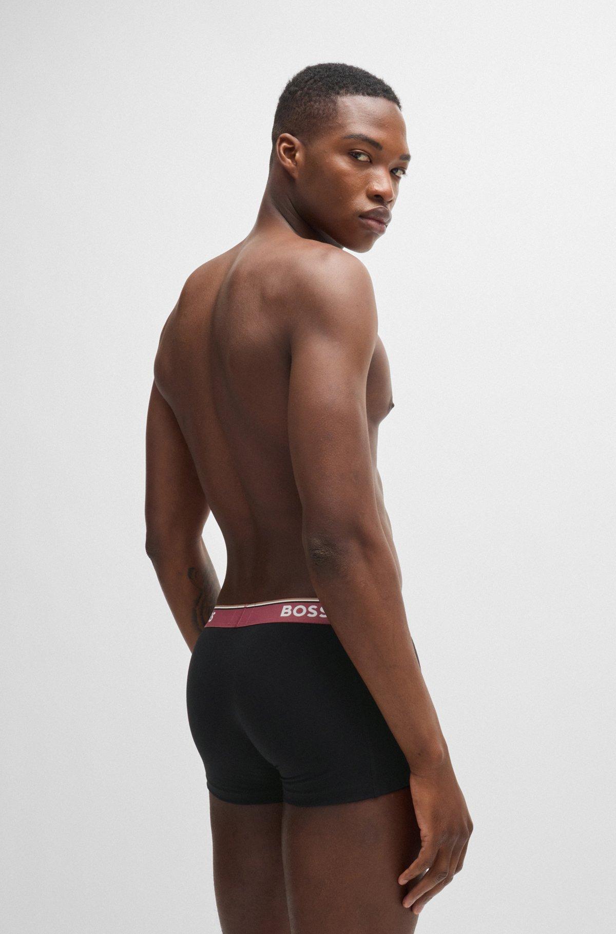 Three-pack of stretch-cotton trunks with logo waistbands Product Image
