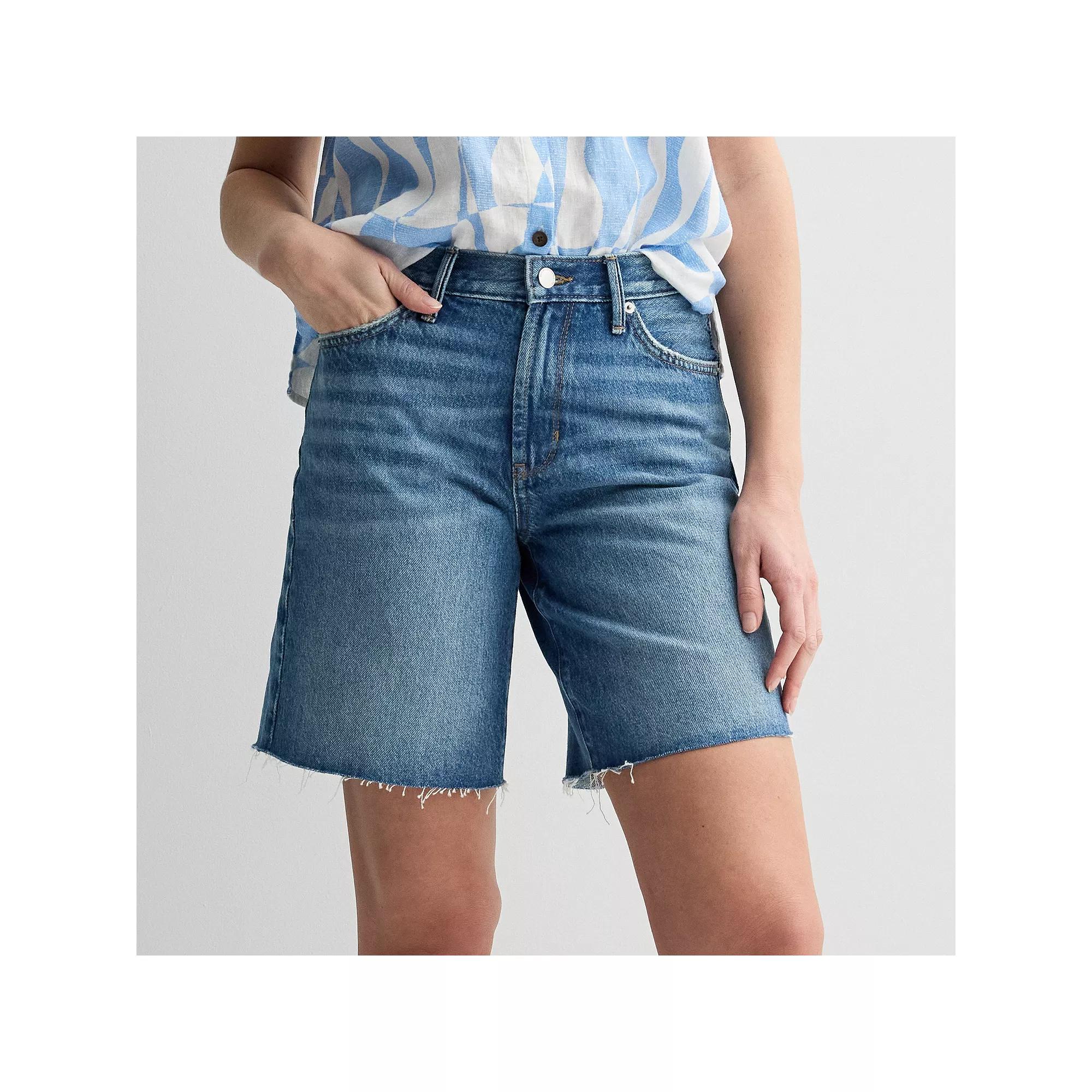 Women's Sonoma Goods For Life® Relaxed Bermuda Jean Shorts, Size: 12, Medium Blue Product Image