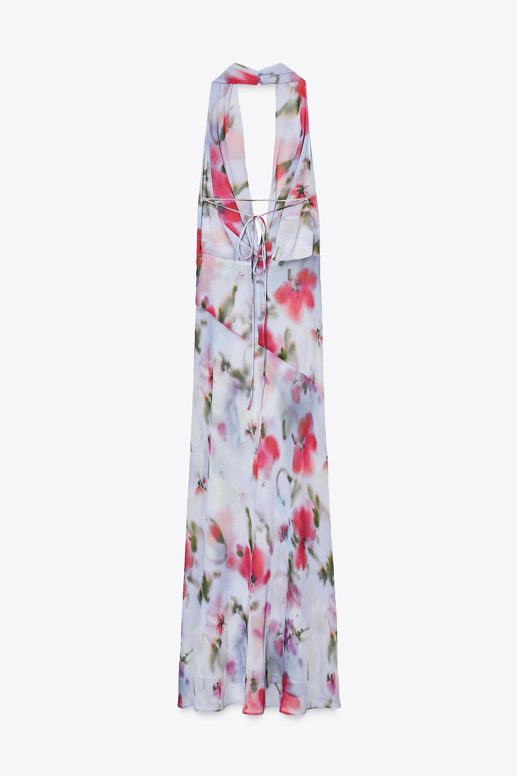 PRINTED MIDI HALTER DRESS Product Image