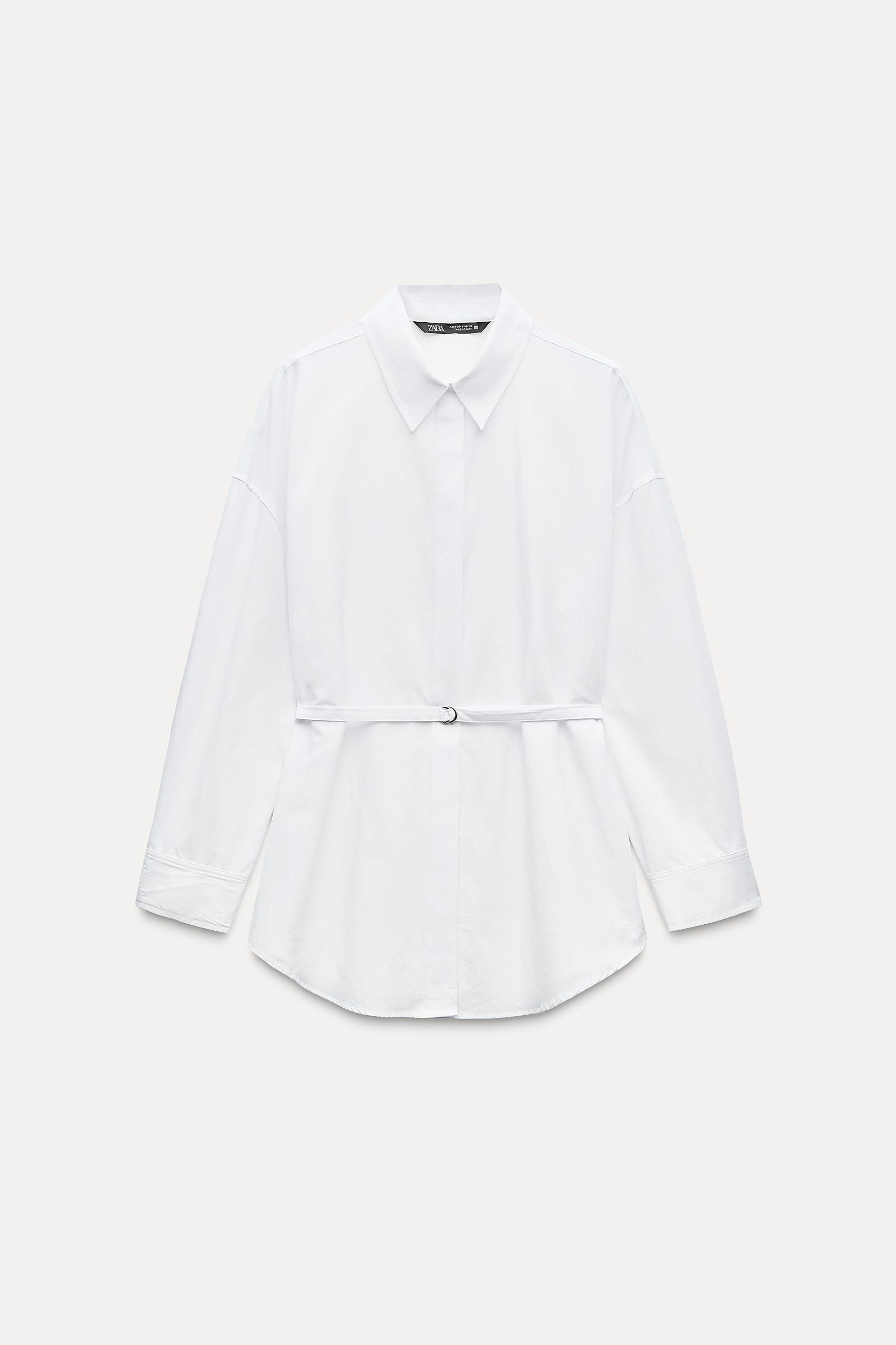 BELTED POPLIN SHIRT Product Image
