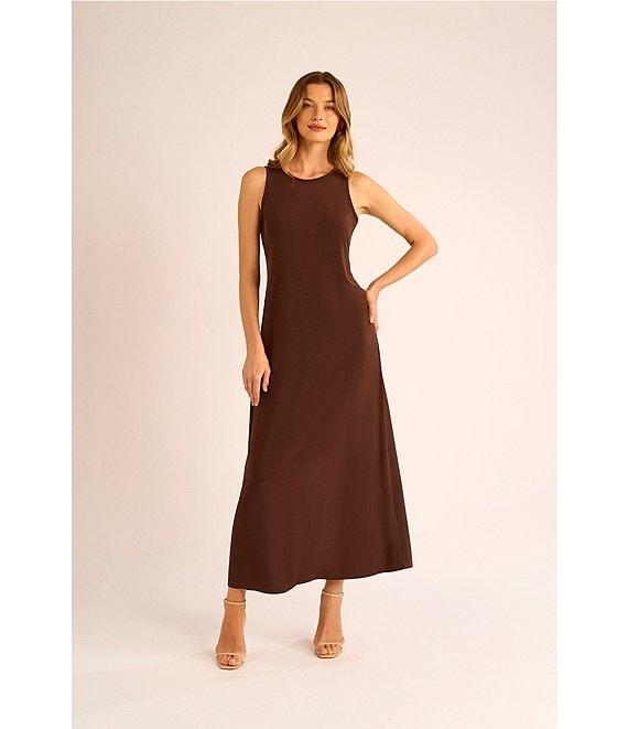 Vince Camuto Sleeveless Keyhole Back Crew Neck A-Line Maxi Dress Product Image