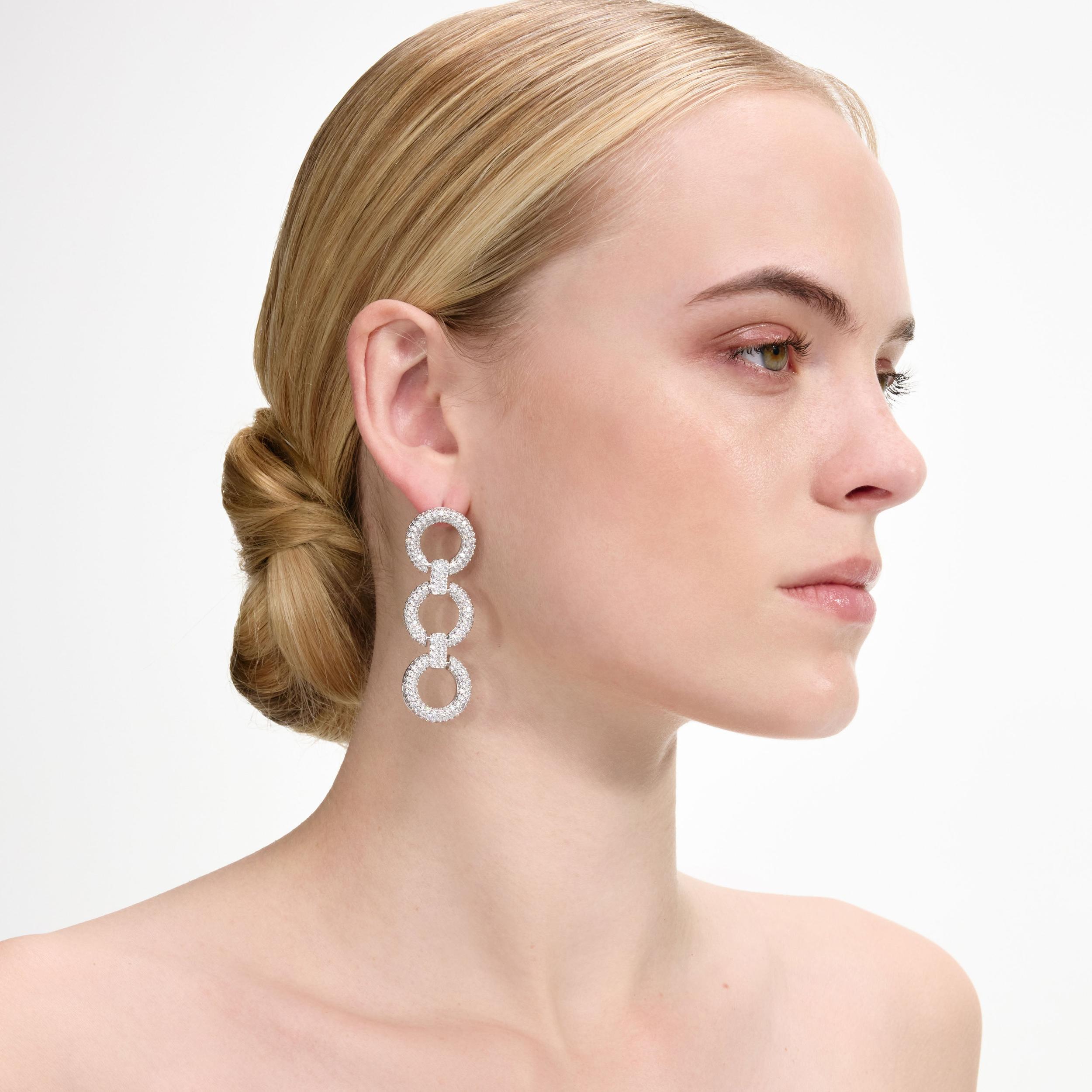 Crystal Link Three Tiered Earrings Product Image