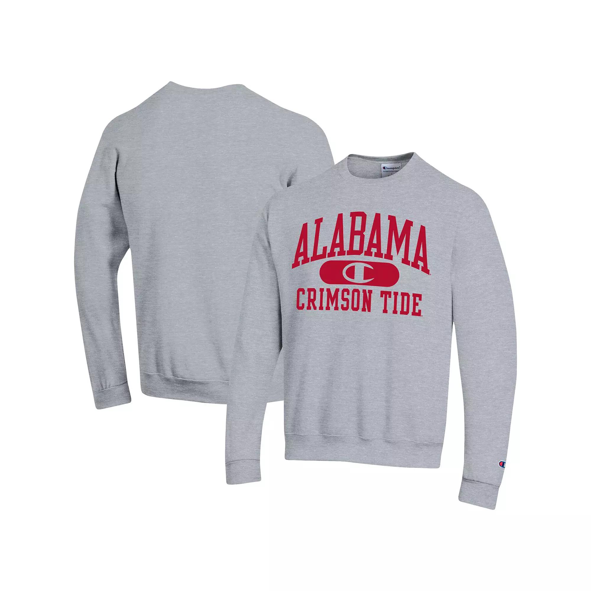 Men's Champion Heather Gray Alabama Crimson Tide Arch Pill Sweatshirt,  Product Image