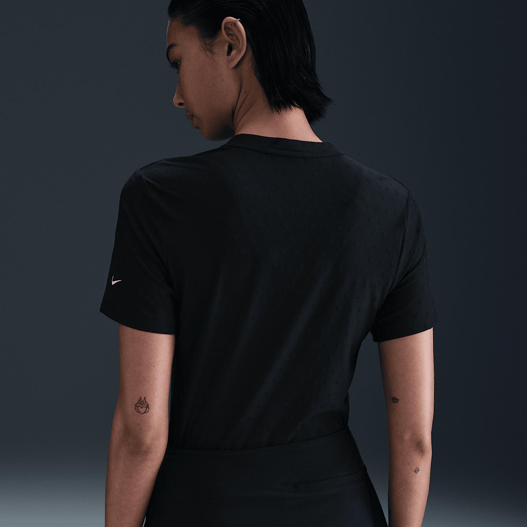 Nike Womens Tour Dri-FIT Short-Sleeve Blade Jacquard Golf Polo | FZ6302-100 Product Image