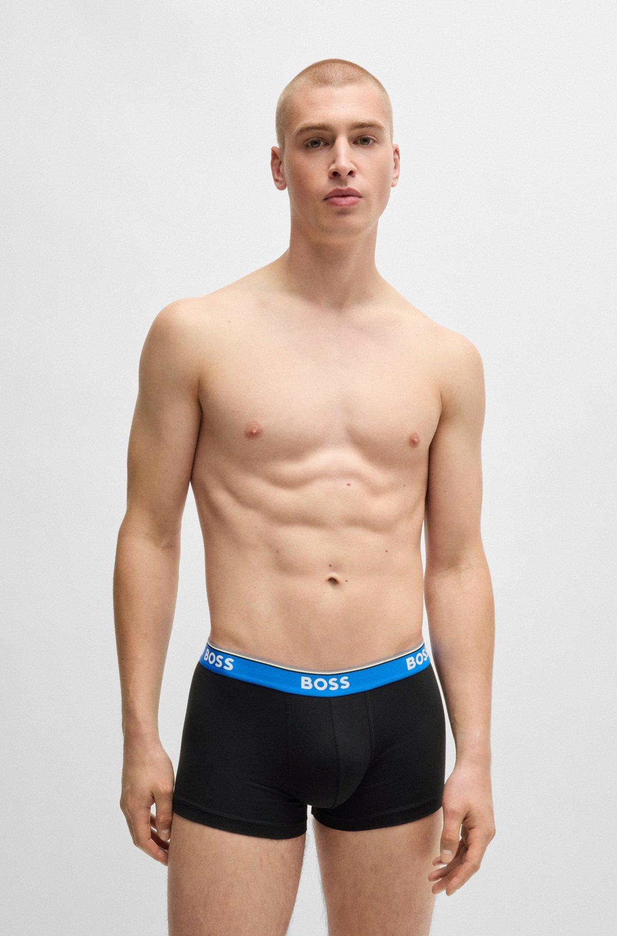 Three-pack of stretch-cotton trunks with logo waistbands Product Image