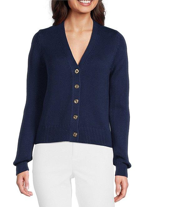 Lilly Pulitzer Tippery Knit V-Neck Long Sleeve Cardigan Product Image