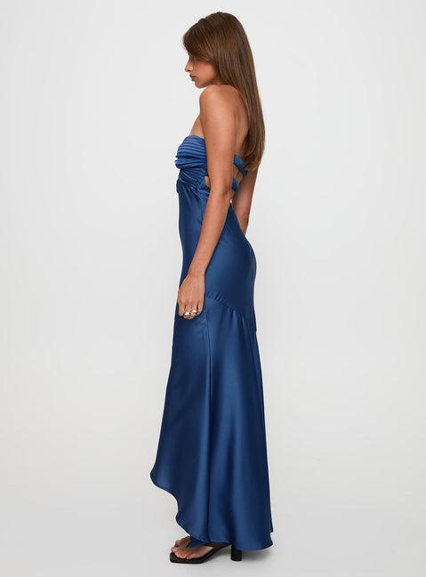 Stand A Chance Twist Detail Maxi Dress Navy Product Image