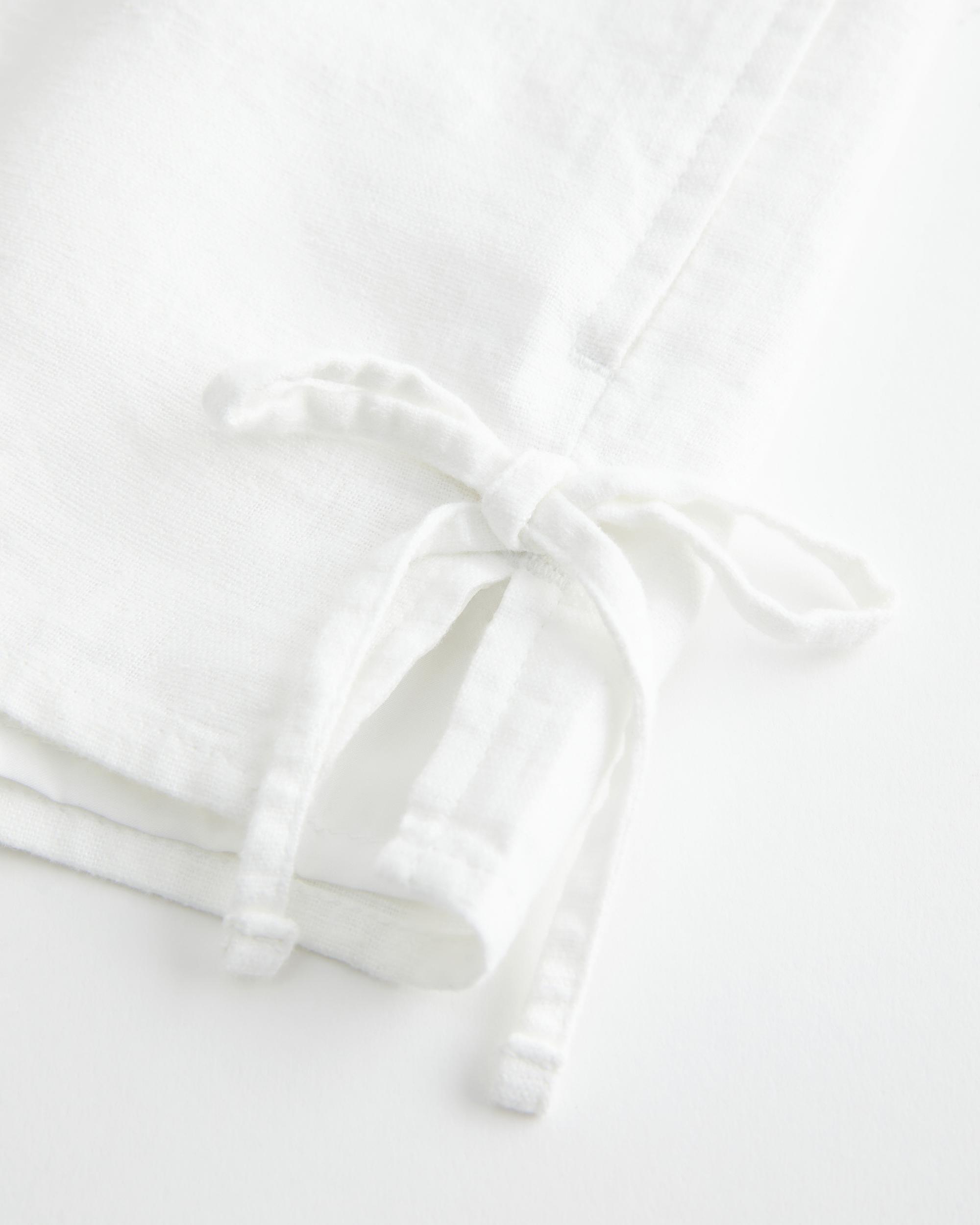 Linen-Blend Side Bow Soft Shorts Product Image