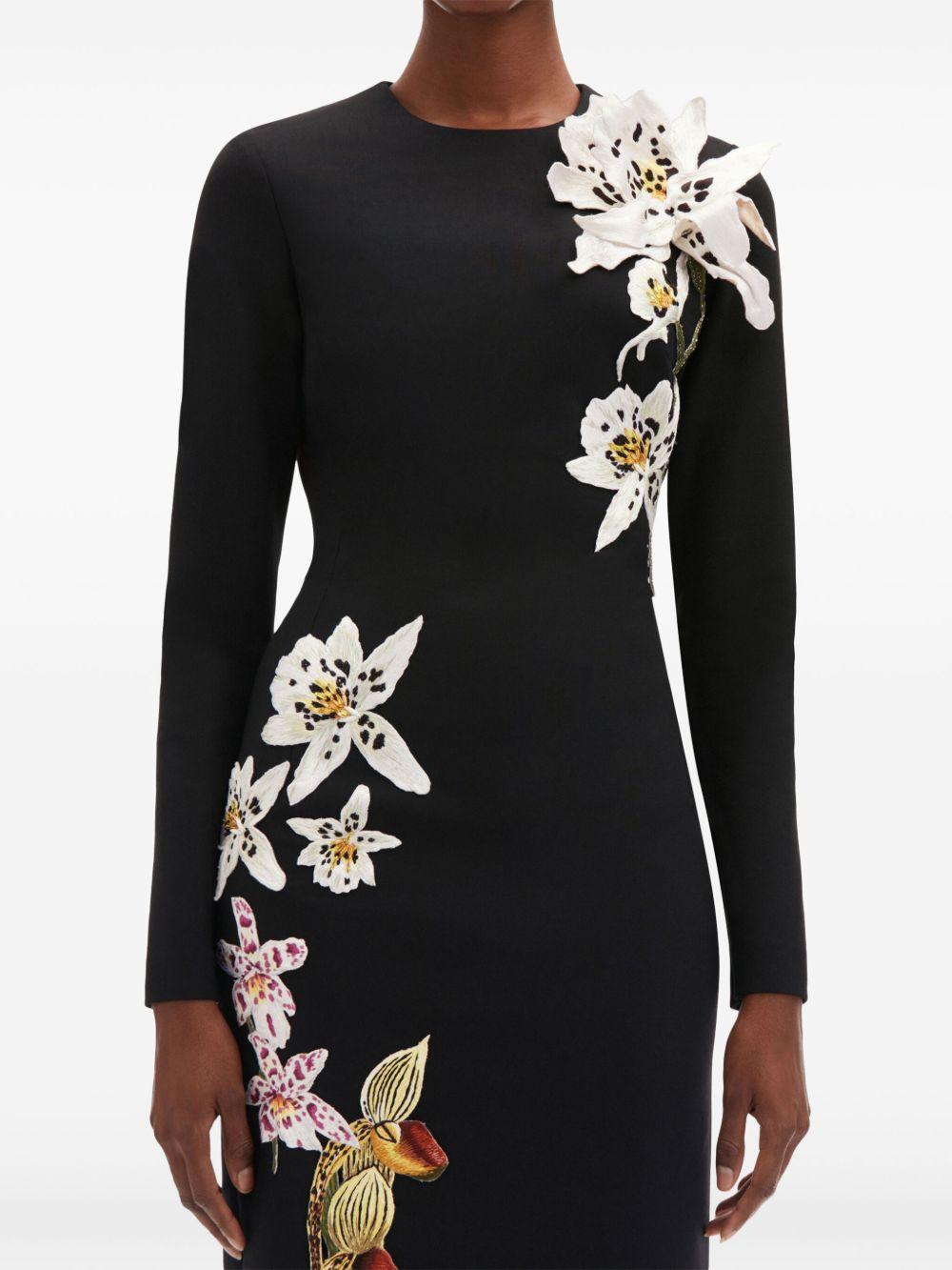 Orchid crystal-threadwork midi dress Product Image