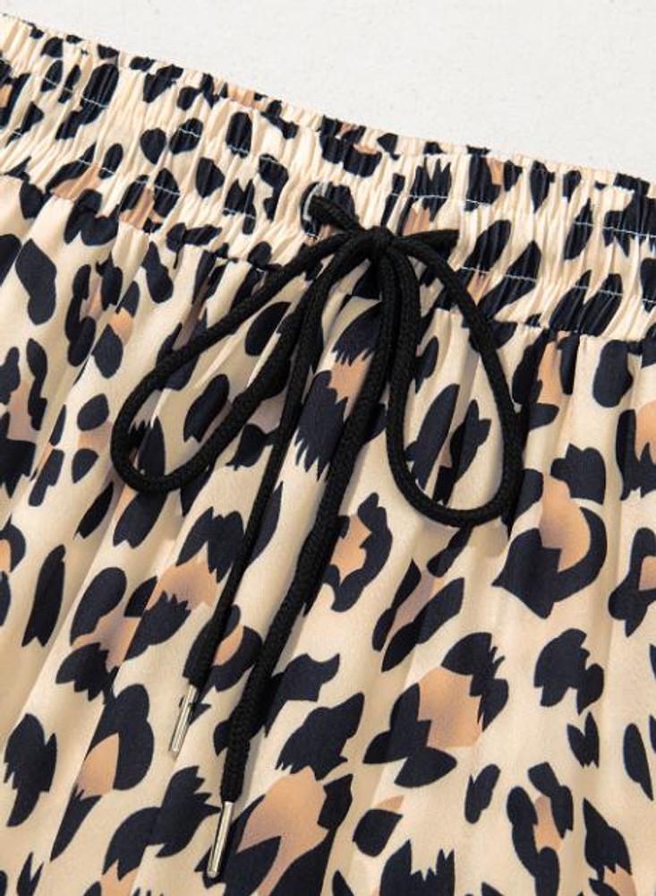 Dear-Lover® Ladies' Leopard Flowy Wide Leg Pants Product Image