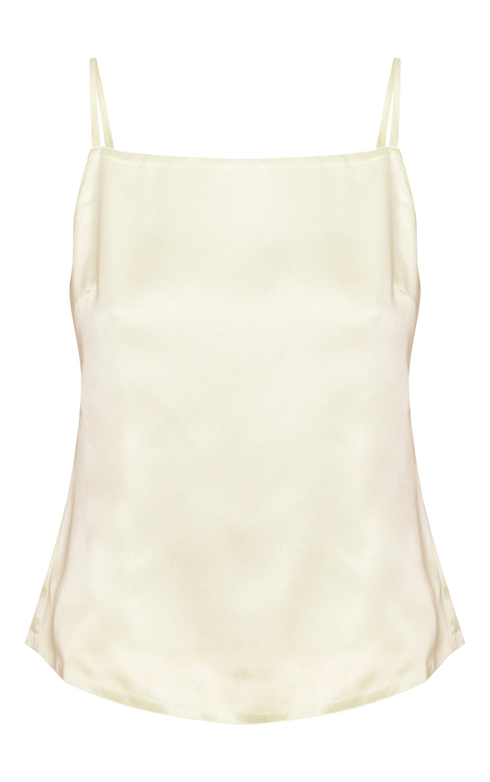 Lime Satin Open Tie Back Top Product Image