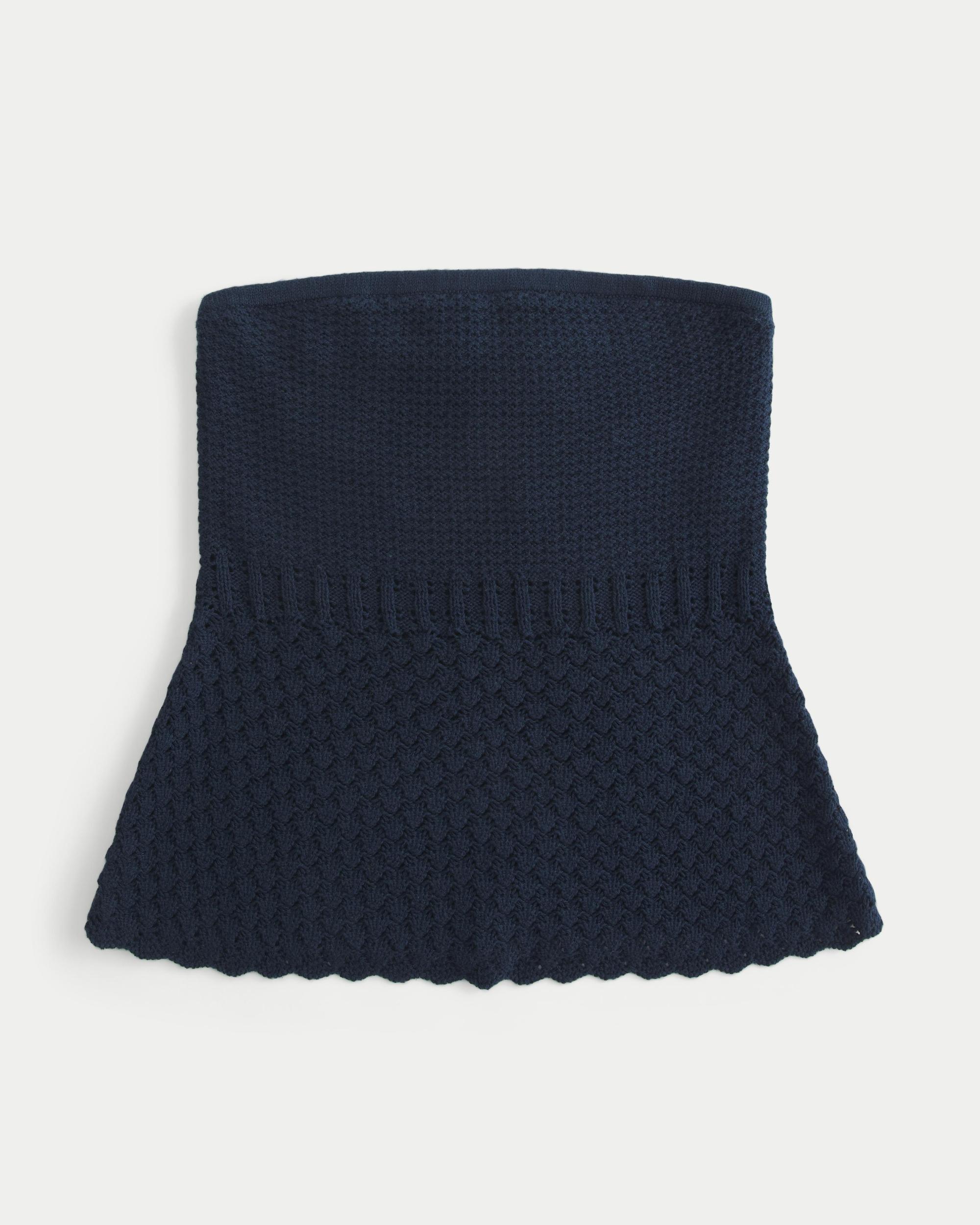 Crochet-Style Sweater Tube Top Product Image