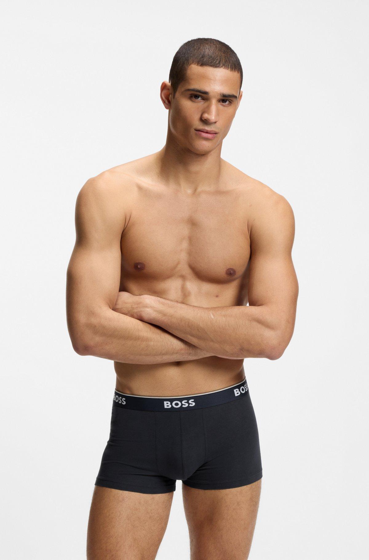 Three-pack of stretch-cotton trunks with logo waistbands Product Image