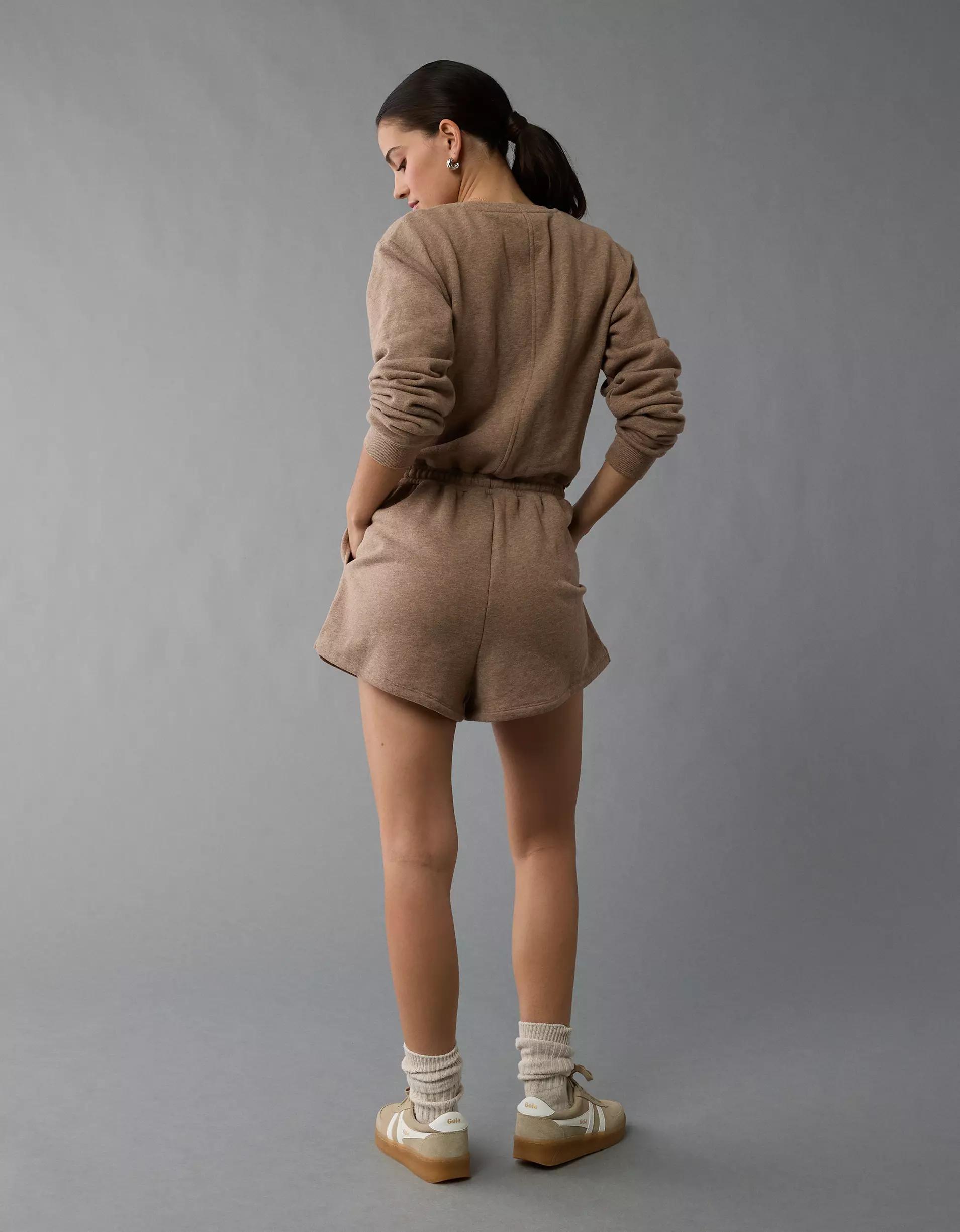AE Cozy Henley Lounge Romper Product Image