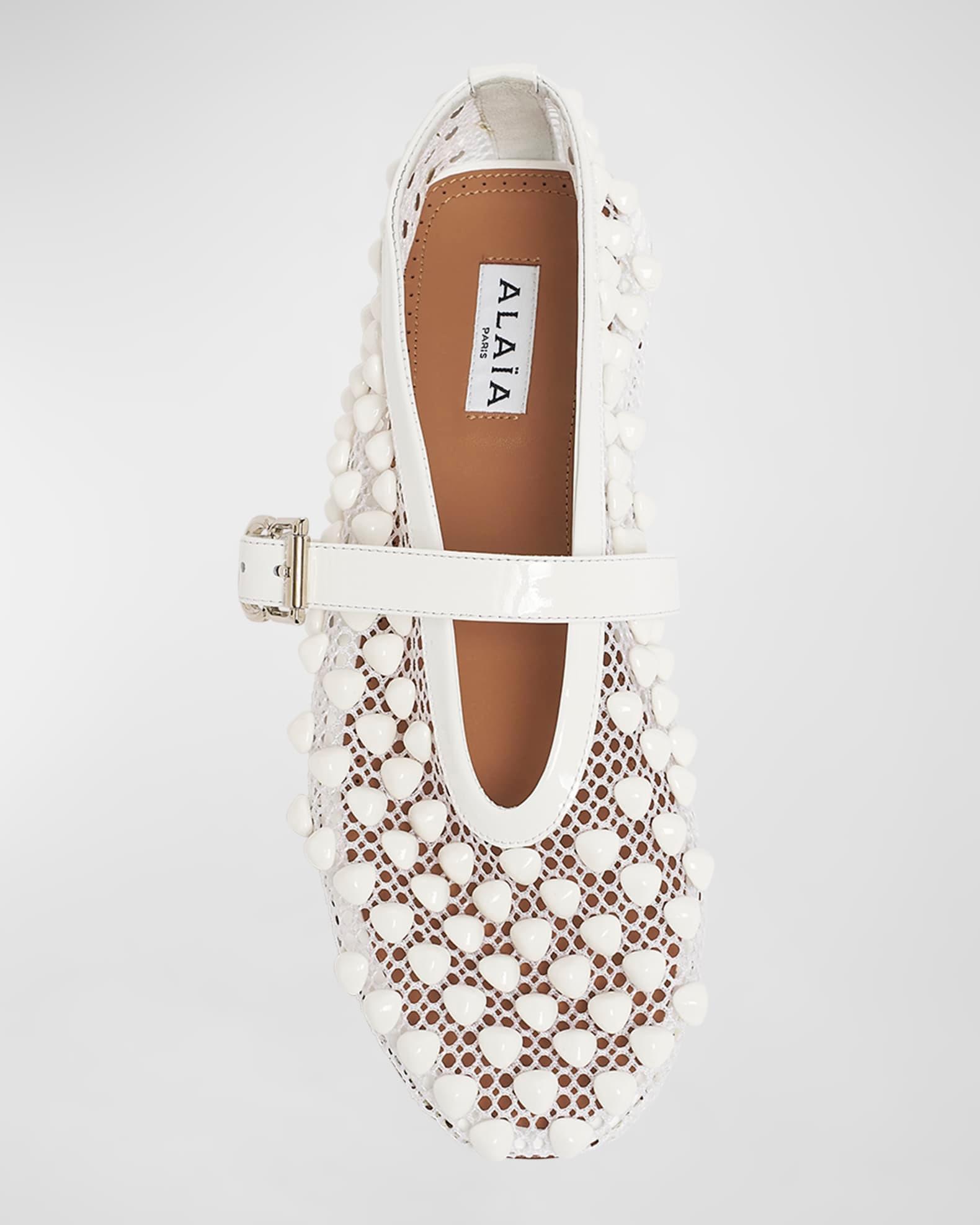 Beaded Net Mary Jane Ballerina Flats Product Image