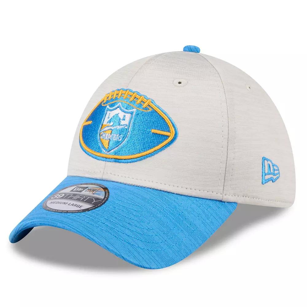 Men's New Era Stone/Blue Los Angeles Chargers 2024 Sideline Historic 39THIRTY Flex Hat, Size: Small/Medium, Team Product Image