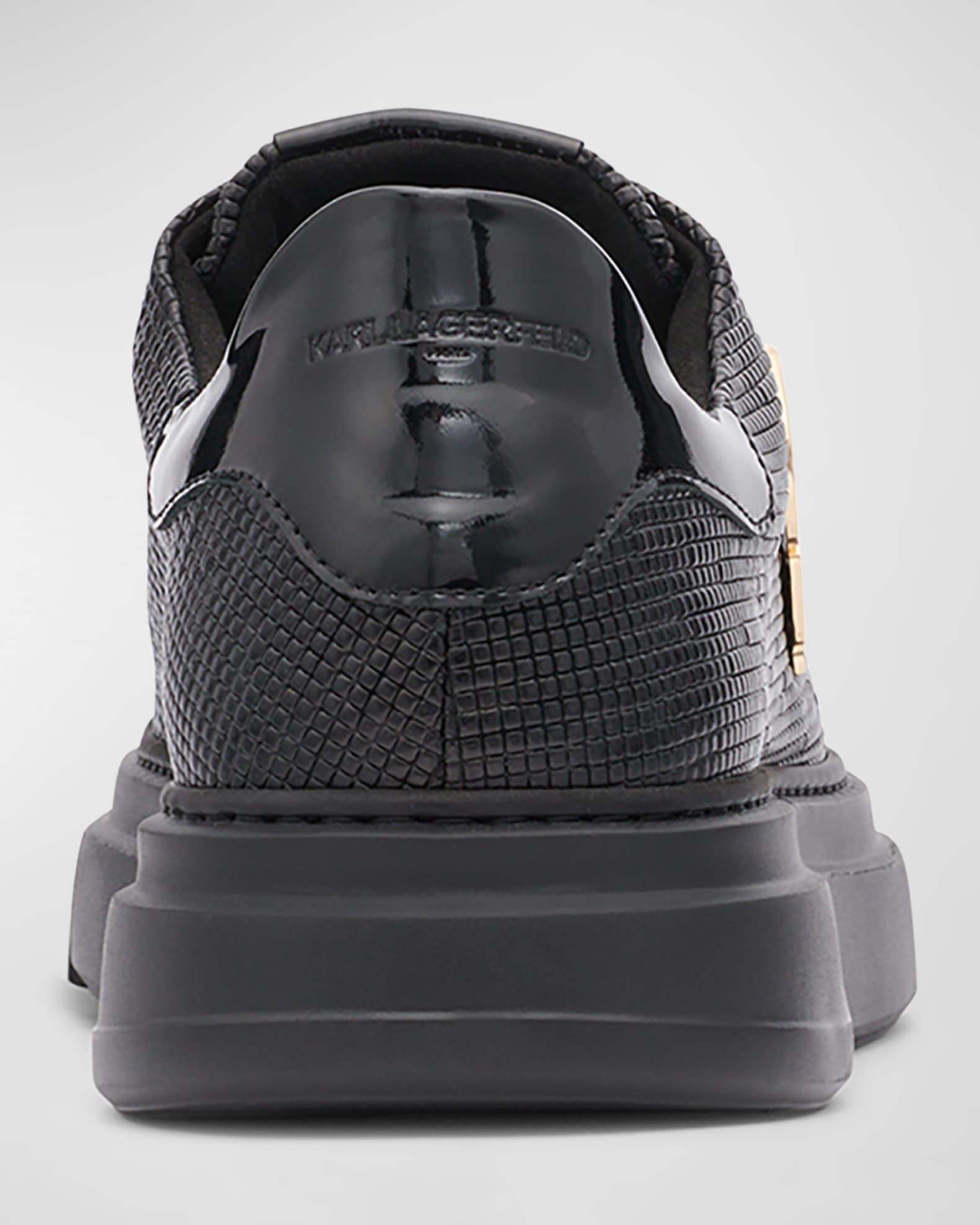 Men's Low-Top Printed Leather Sneakers with Karl Pin Product Image