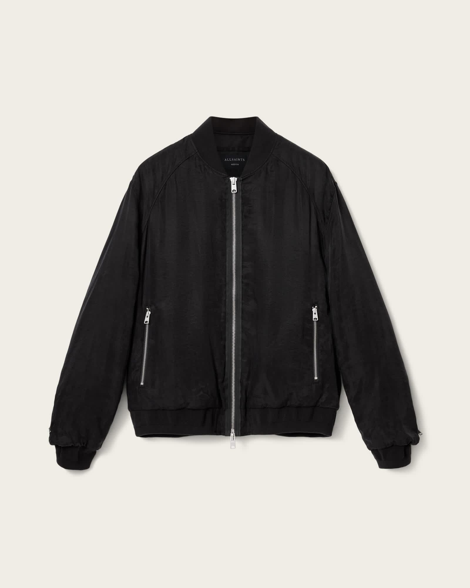Nyx Oversized Bomber Jacket Black | ALLSAINTS US Product Image