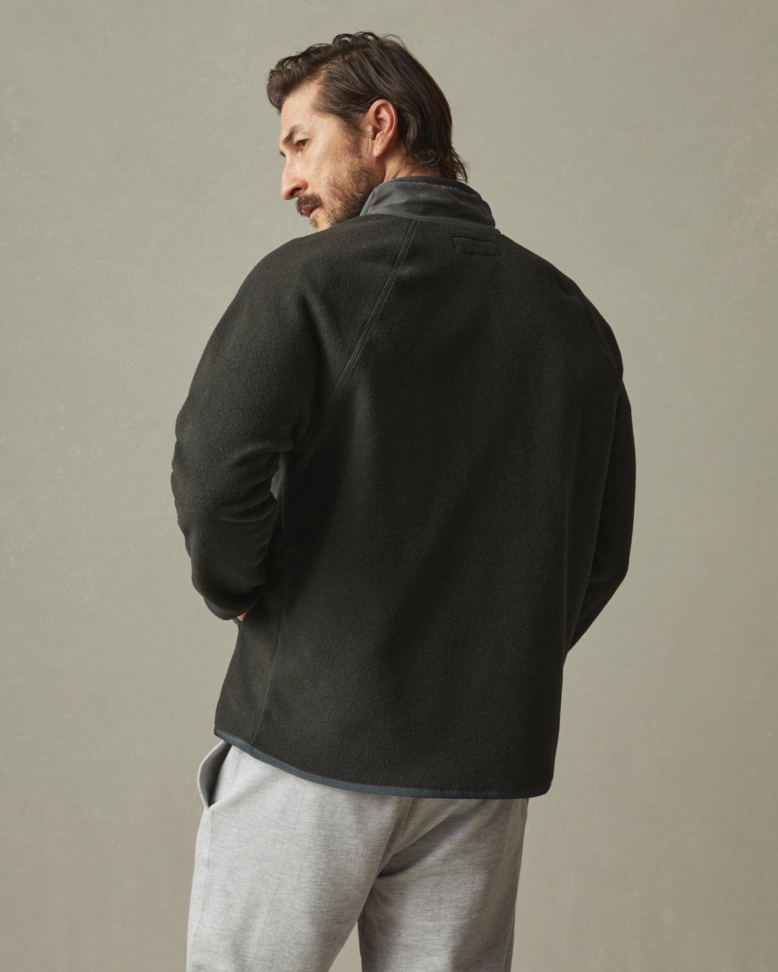 Men's Active Fleece Full Zip - Vintage Black Male Product Image
