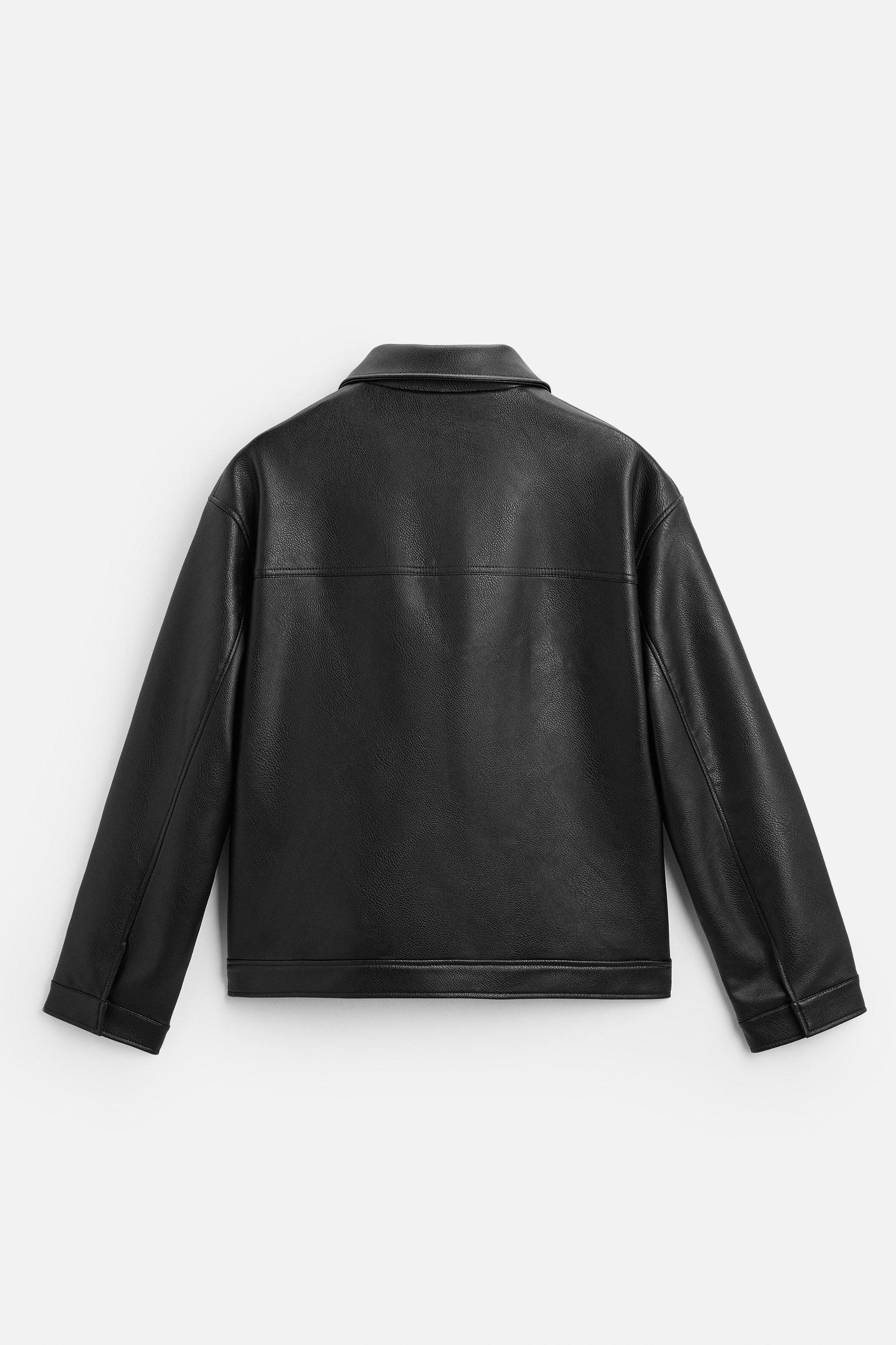 FAUX LEATHER POCKET JACKET Product Image
