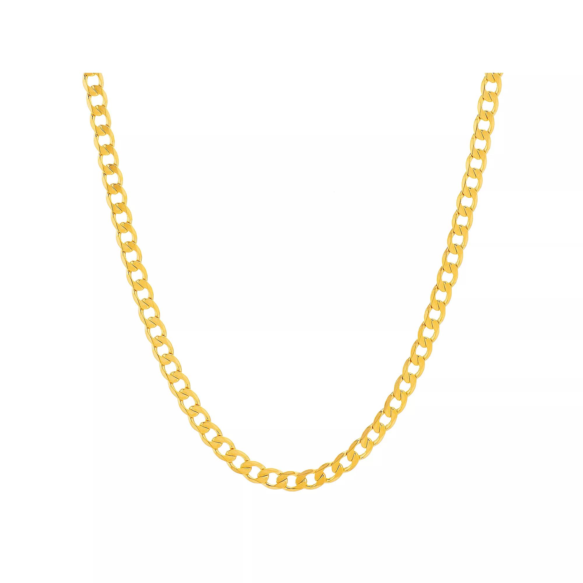 Men's 14k Gold Plated 6 mm Curb Chain Necklace, Size: 30", Gold Tone Product Image