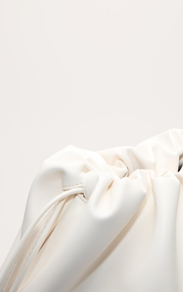 Cream Pu Oversize Drawstring Clutch Bag Product Image