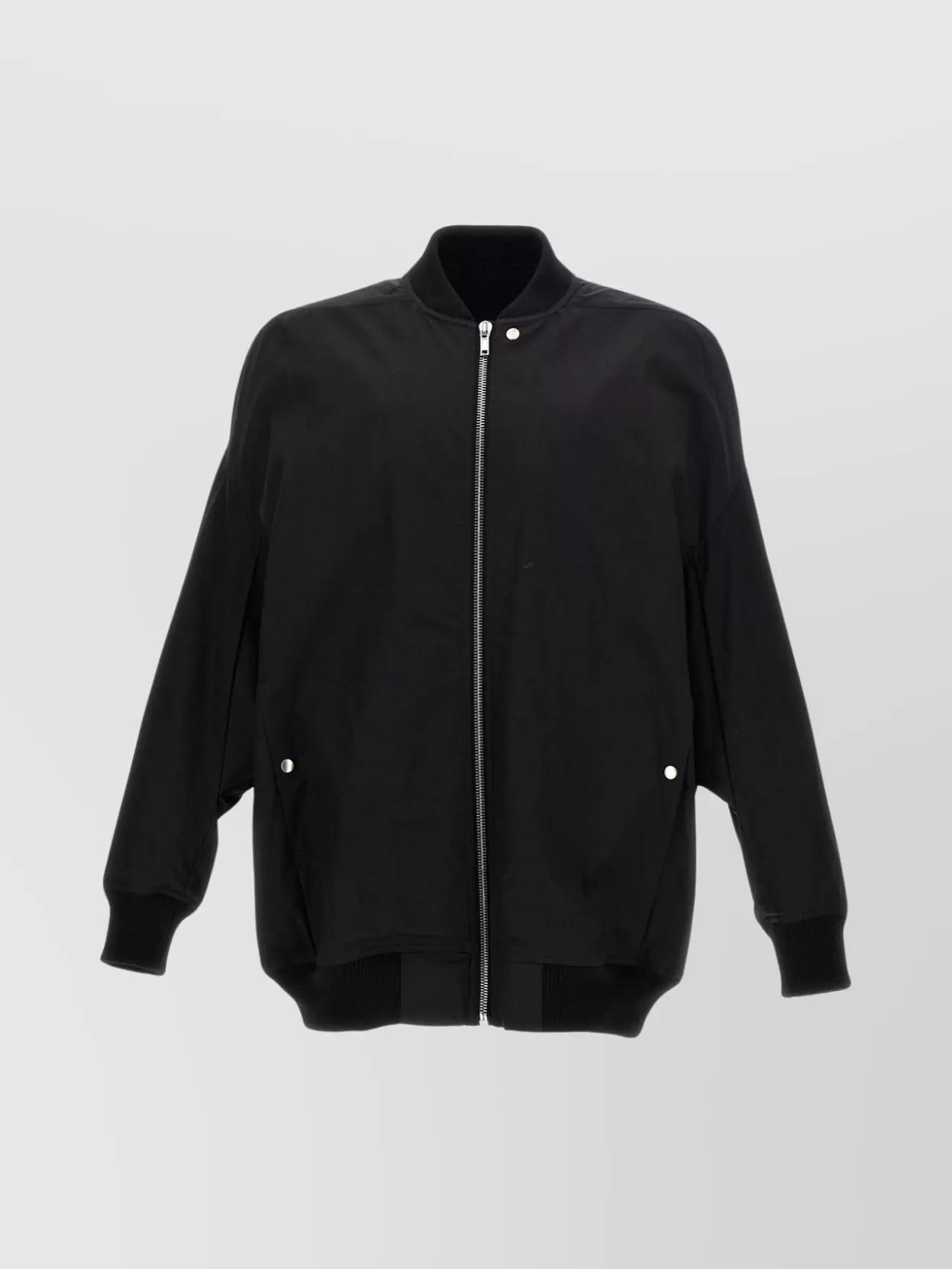 RICK OWENS Black Hollywood Jumbo Flight Bomber Jacket In 09 Black Product Image