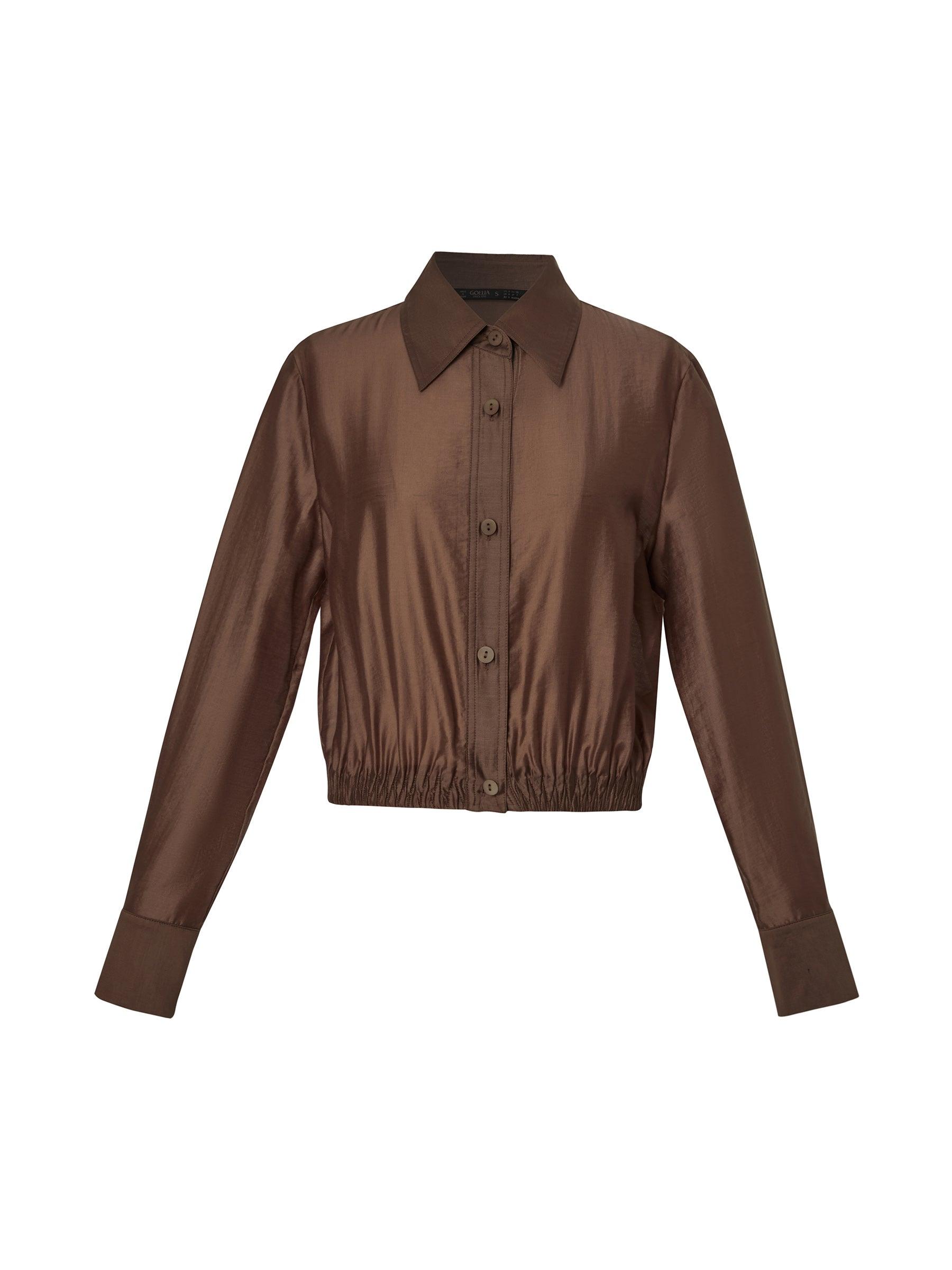 Tencel Blend Women Sheer Cropped Jacket Product Image