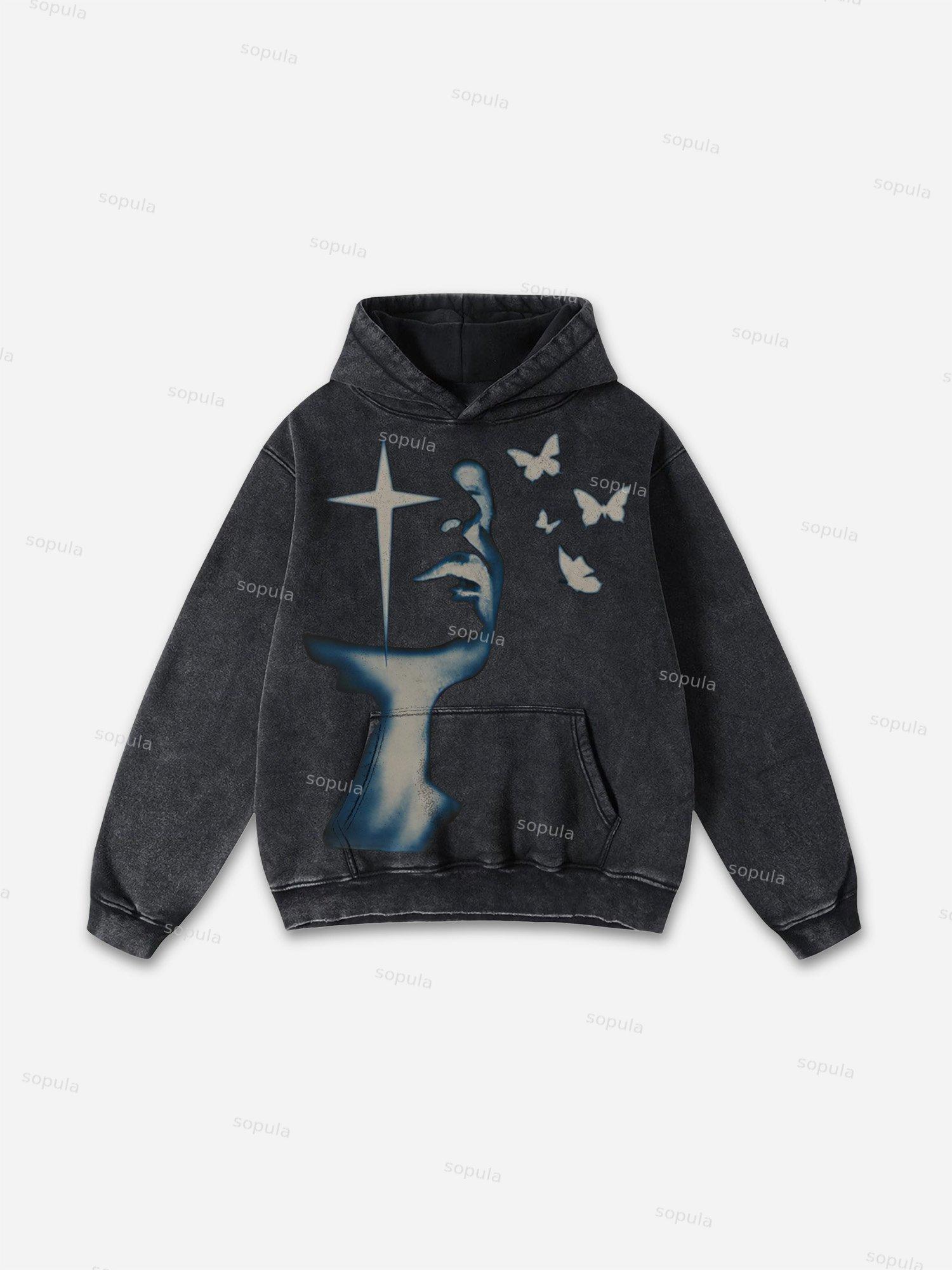 Sopula Vintage Our Lady Of Guadalupe Graphic Acid Washed Oversized Hoodie Product Image