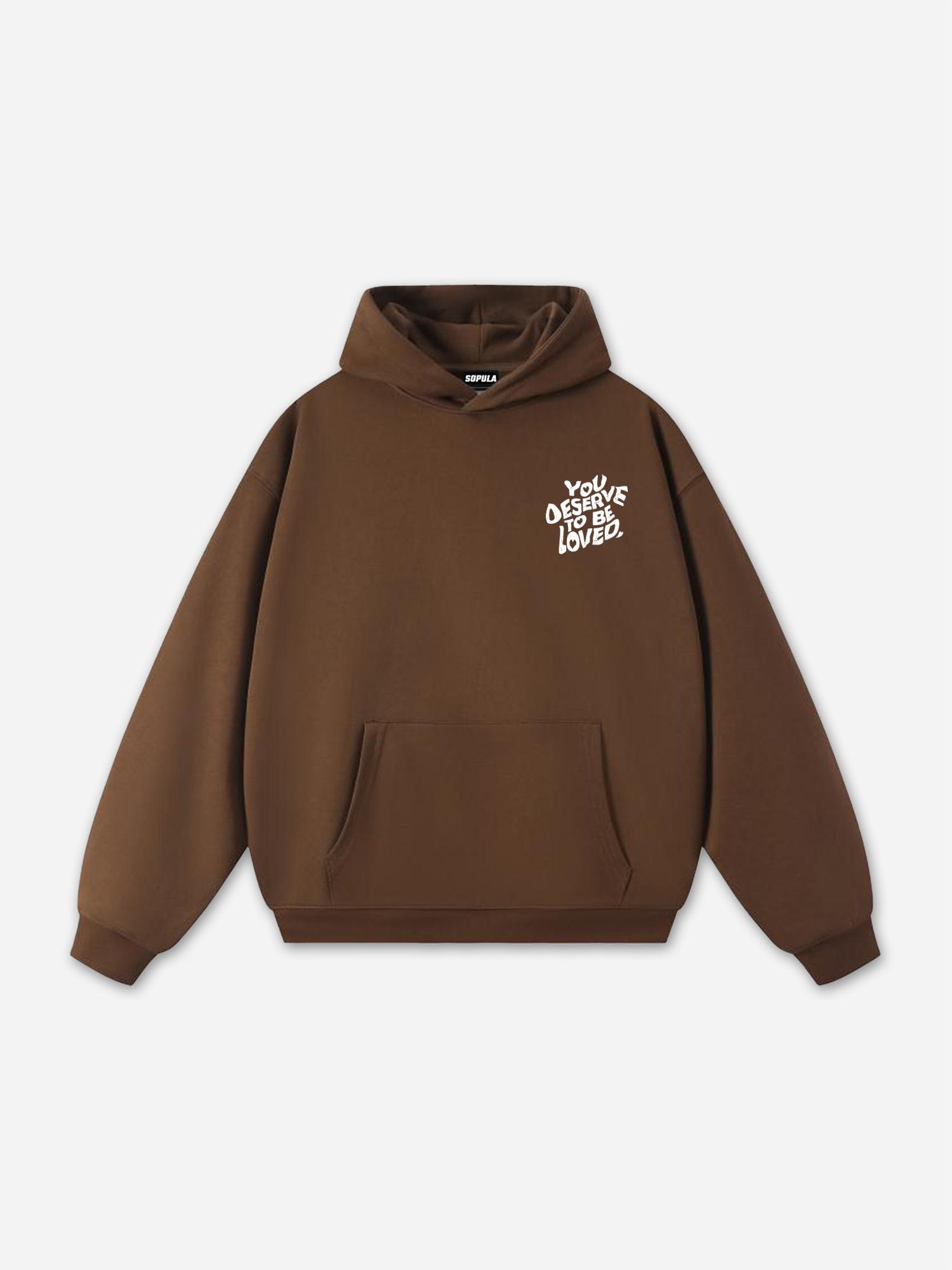 Sopula You Deserve To Be Loved Print Graphic Pullover Hoodie Product Image