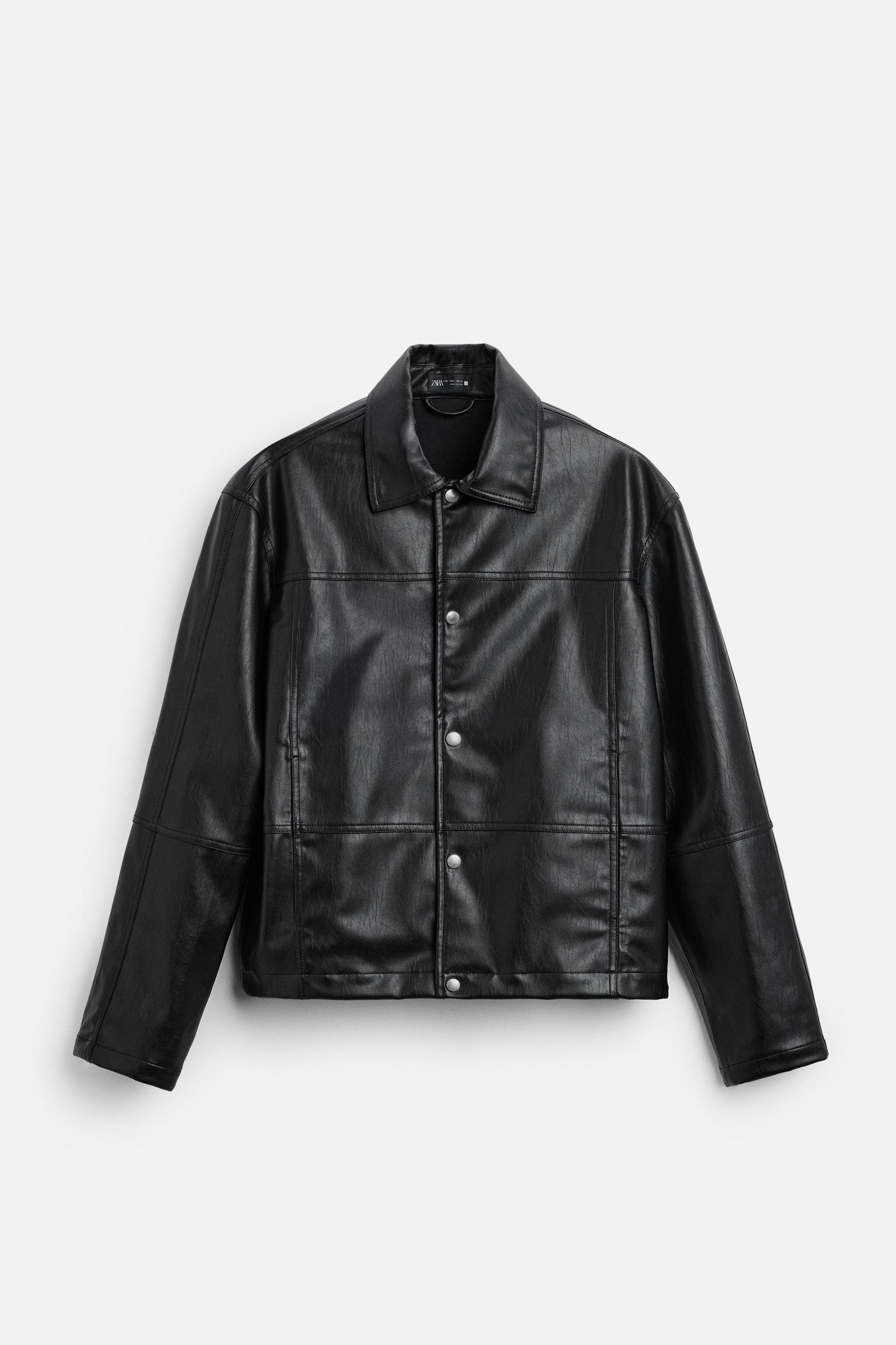 FAUX LEATHER OVERSHIRT Product Image