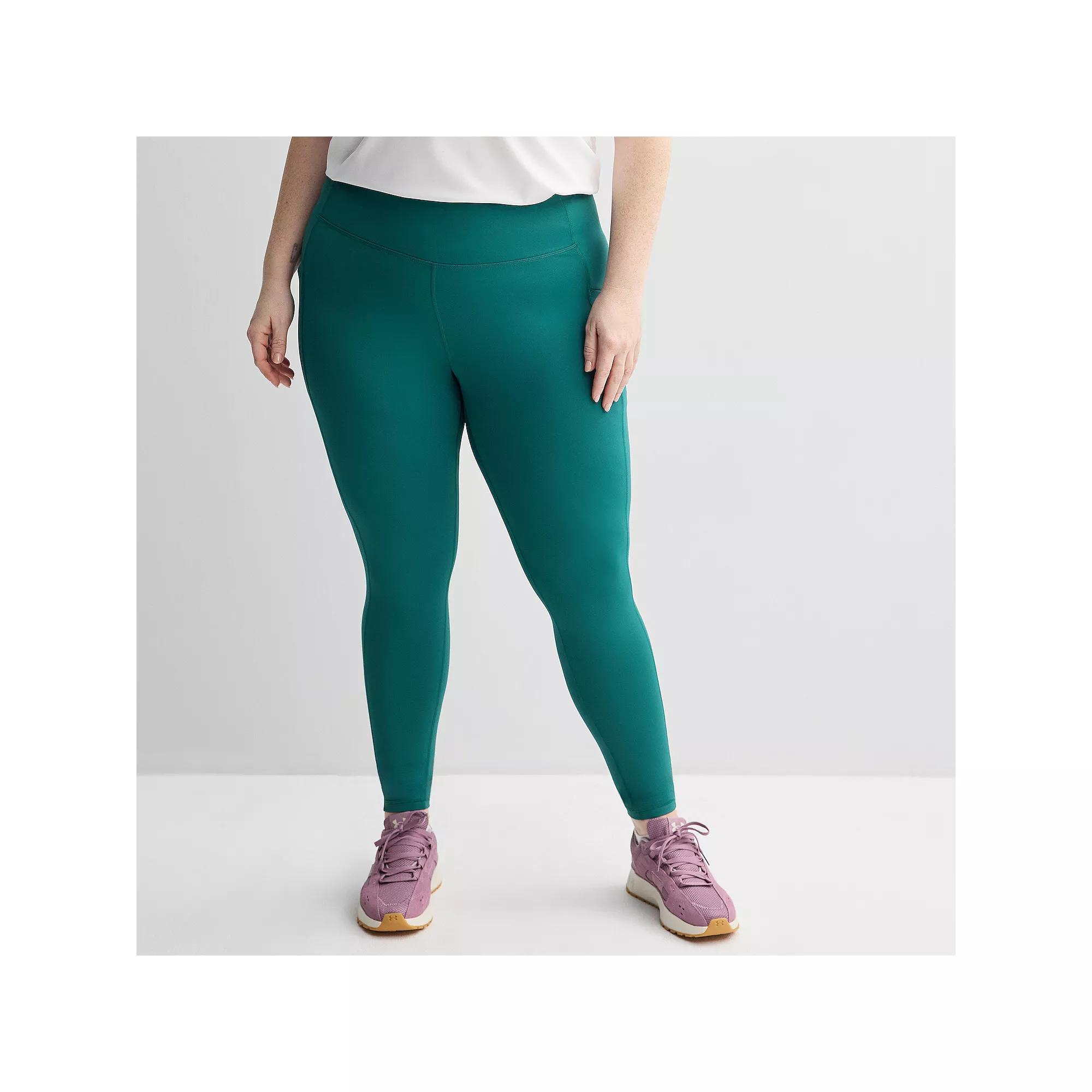 Plus Size Tek Gear® Ultrastrech High-Waisted Side Pocket Leggings, Women's, Size: 3XL, Dark Blue Teal Product Image