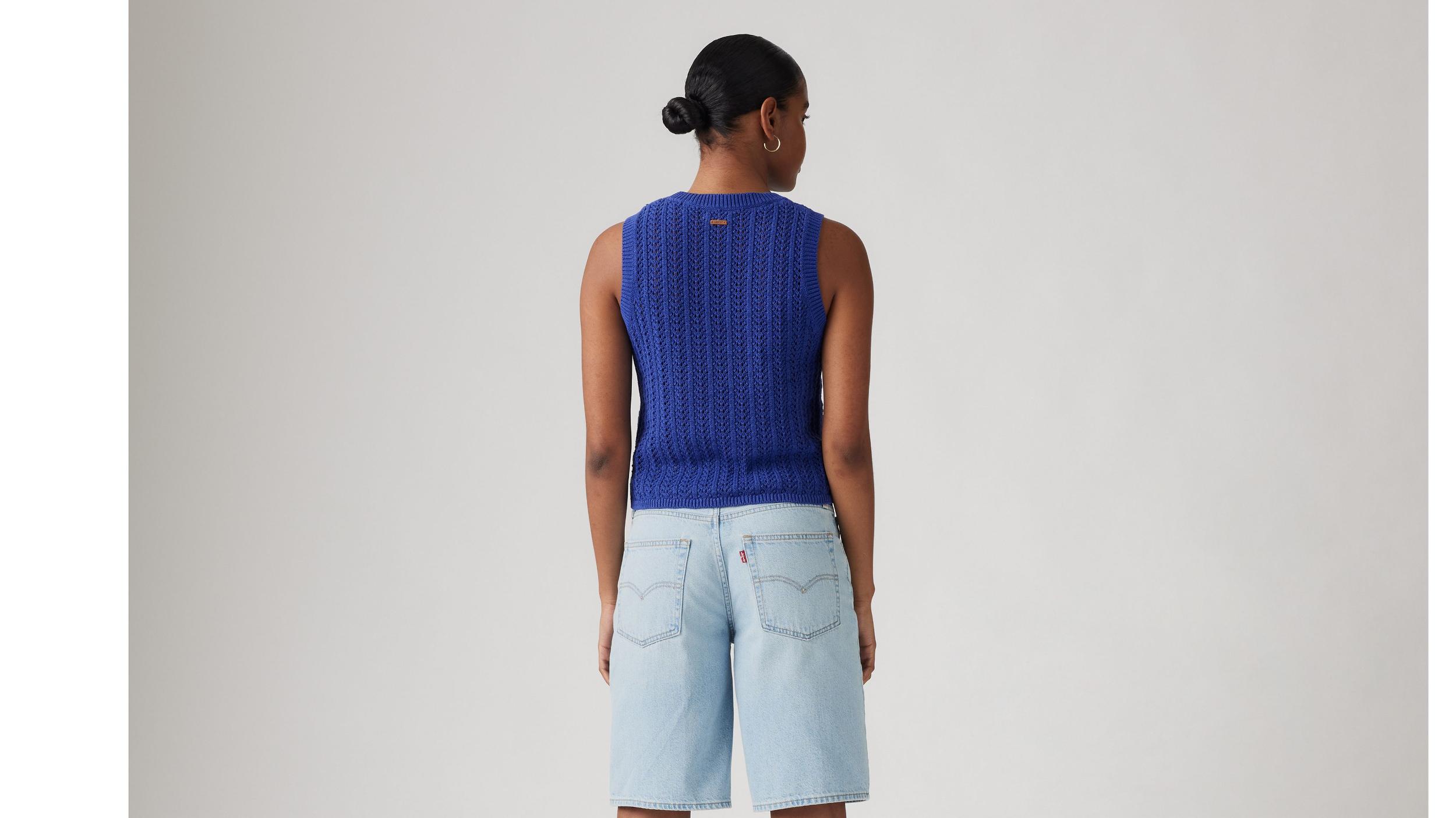 Sunrise Cotton Linen Crochet Tank Top Product Image