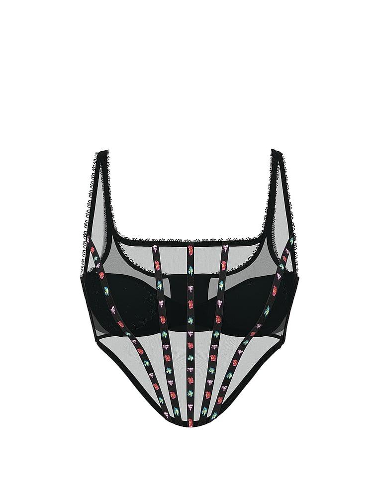 Dark Blossom Embroidery Corset Top Product Image