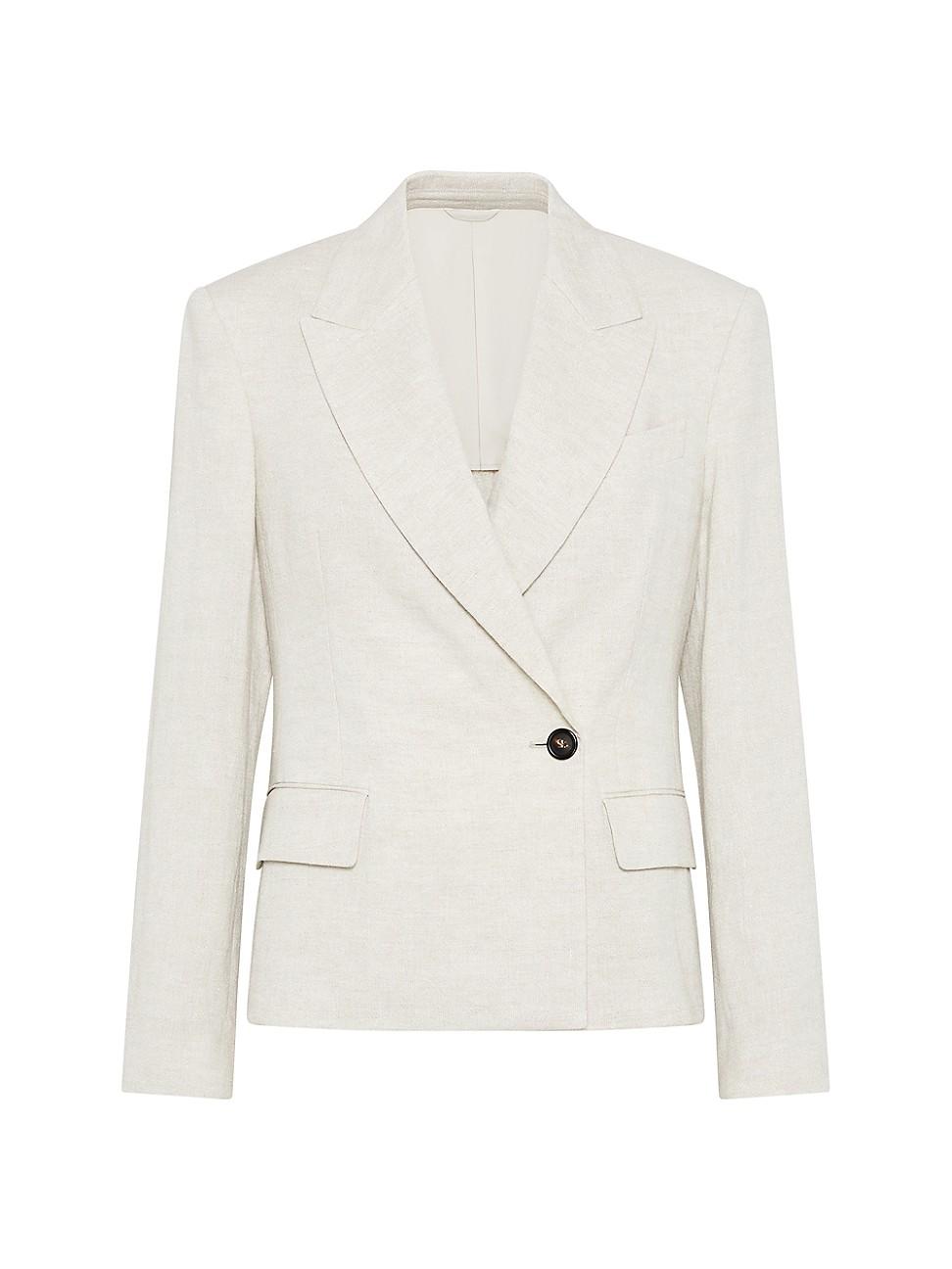Womens Linen Sparkling Canvas Blazer Product Image