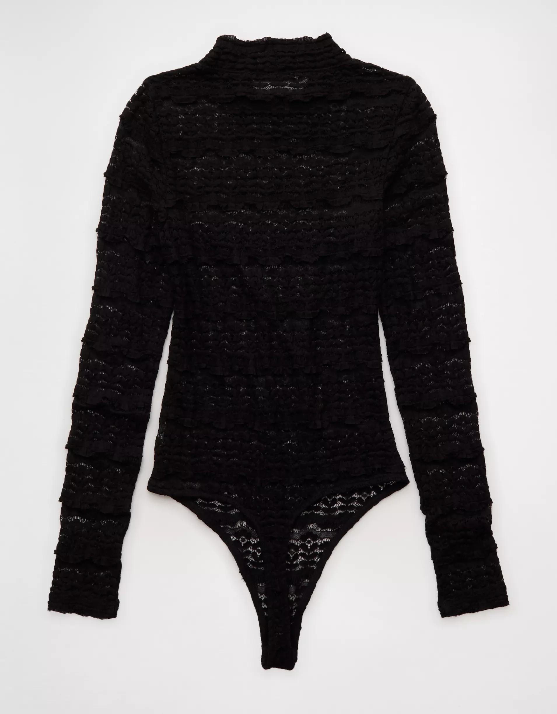 AE Long Sleeve Mock Neck Lace Bodysuit Product Image