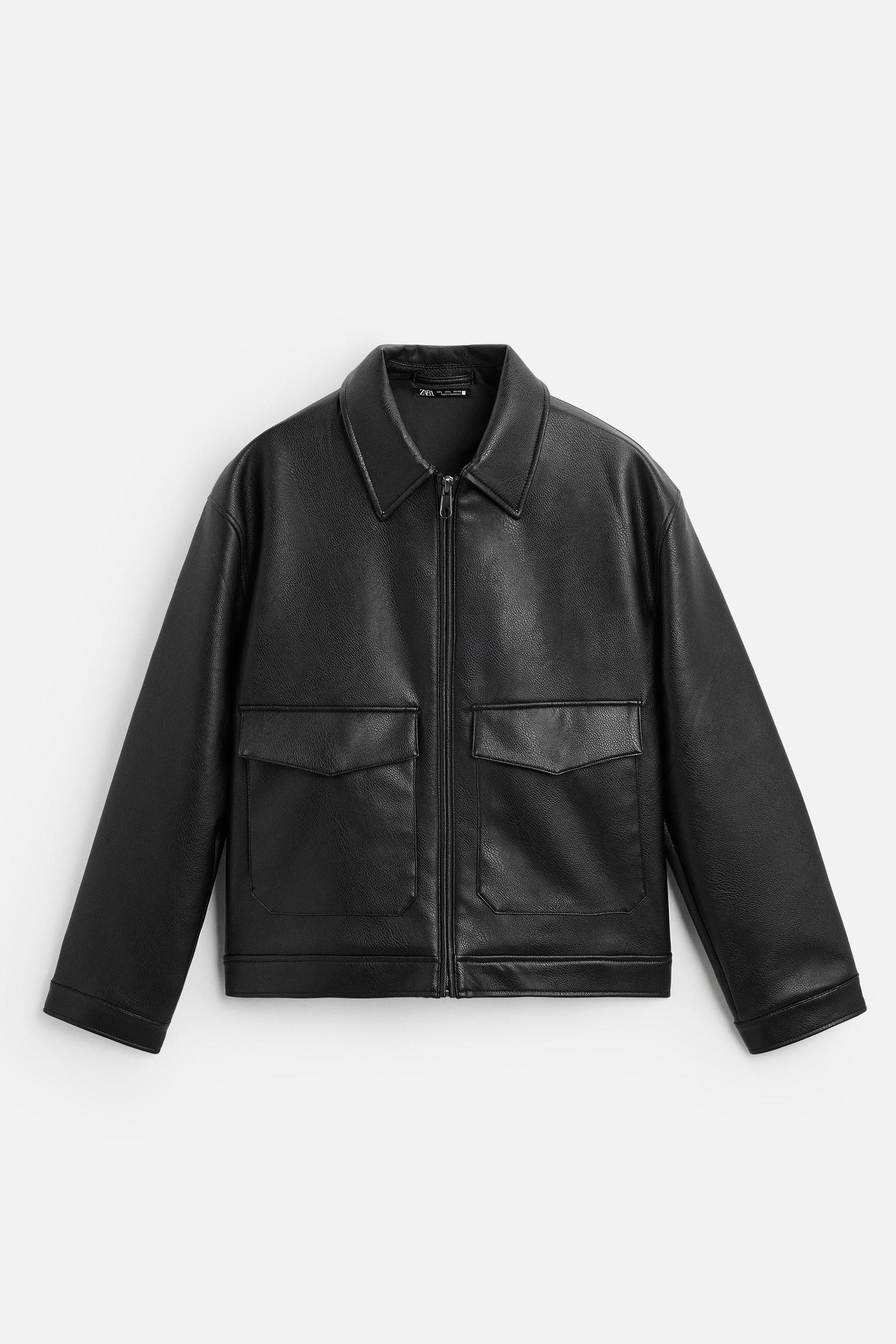 FAUX LEATHER POCKET JACKET Product Image